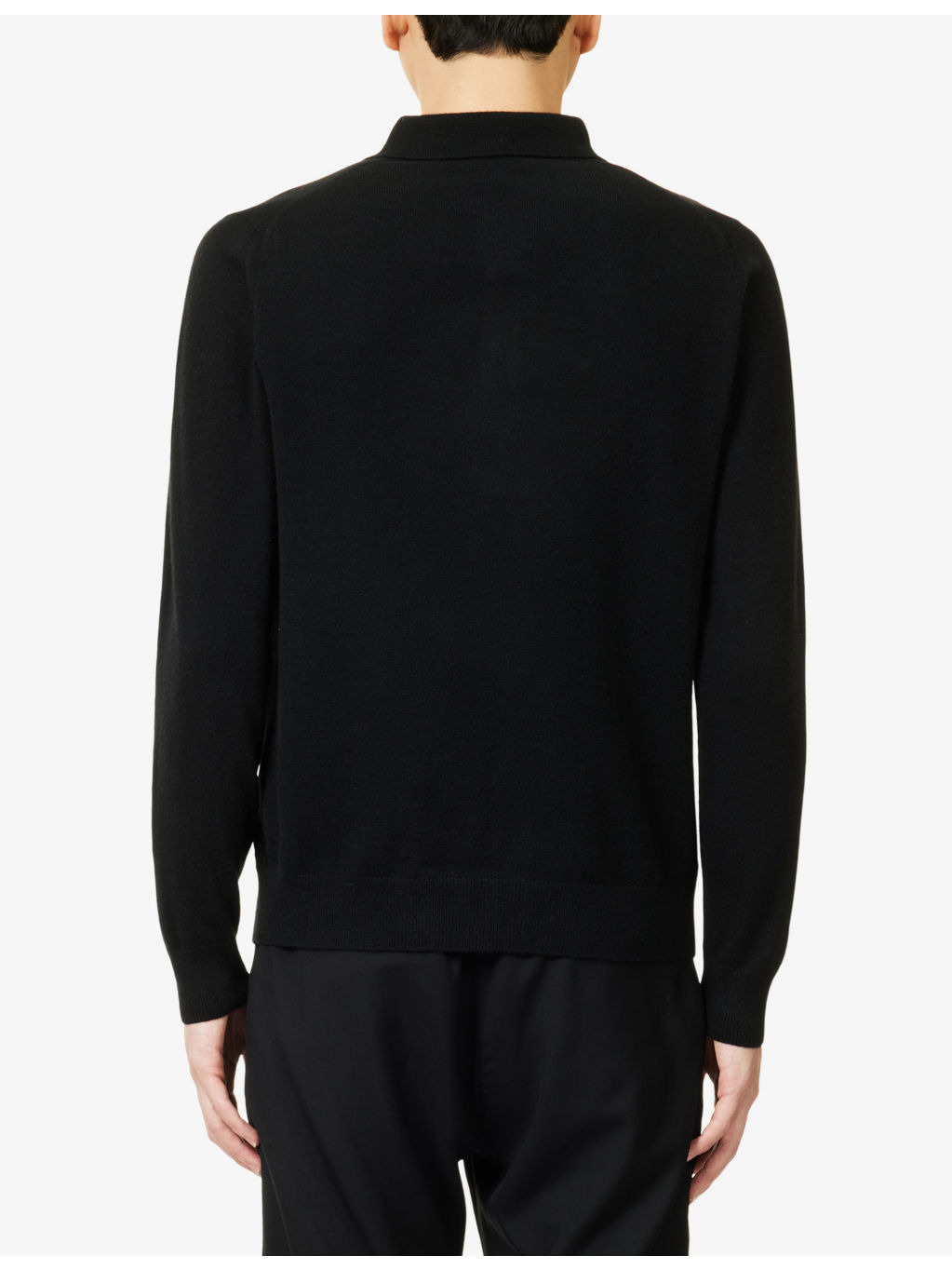 Long-Sleeve Cashmere Knitted Polo Shirt - 4