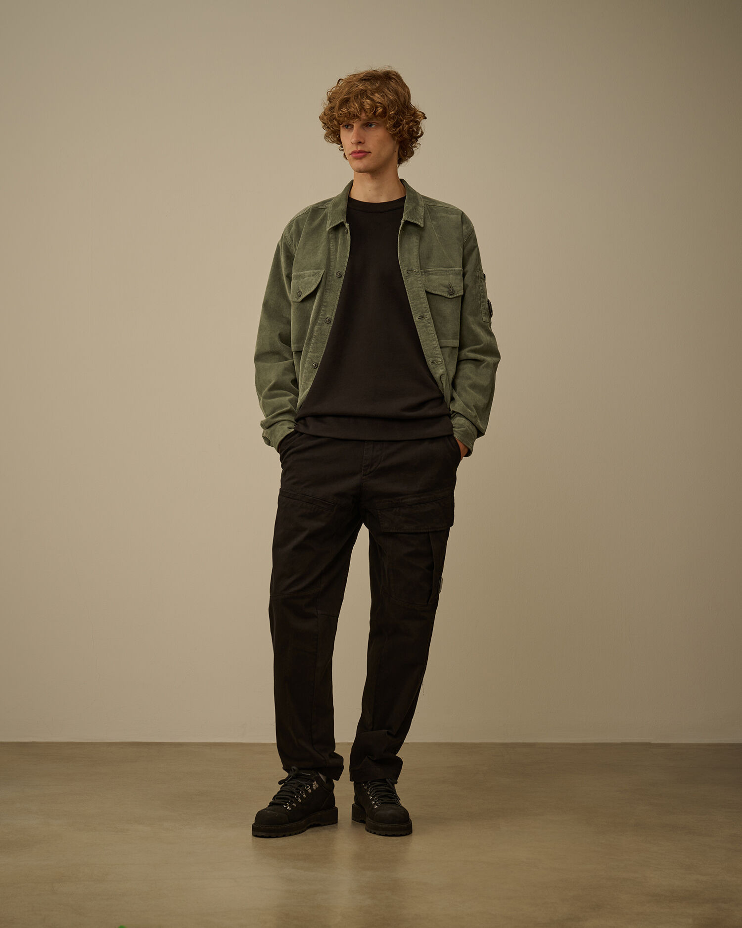 Brushed and Emerized Diagonal Fleece Boxy Crewneck Sweatshirt - 2
