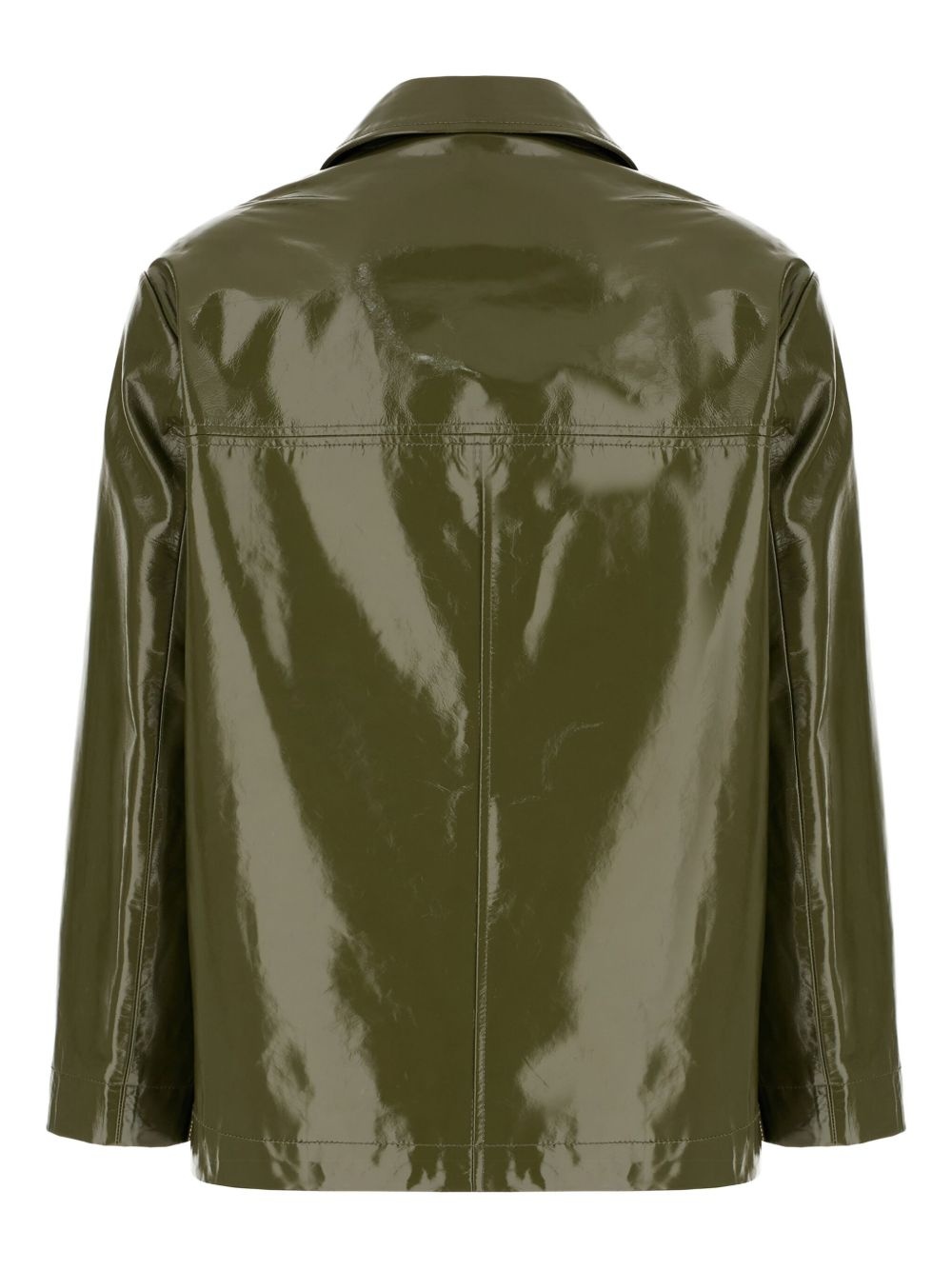 panelled leather jacket - 2