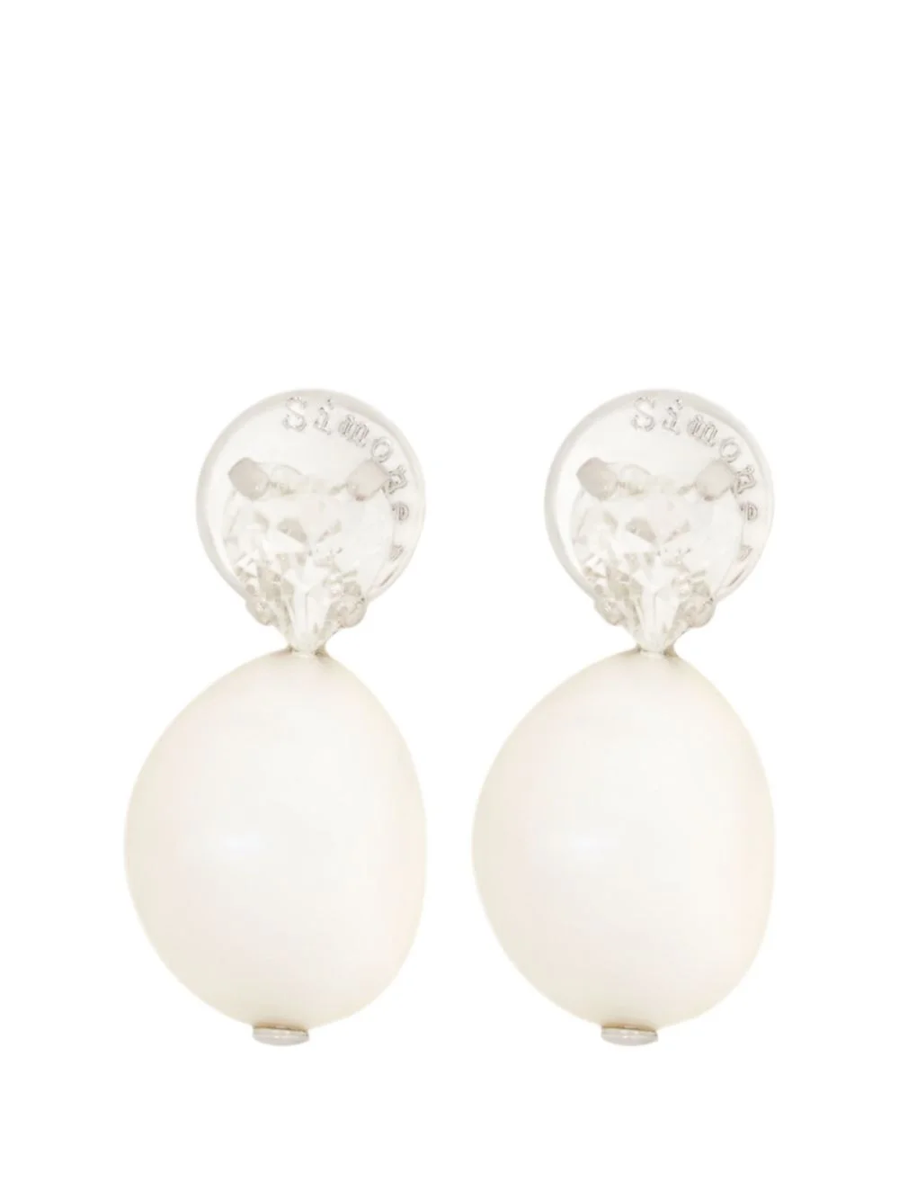 pearl crystal stud earrings - 1