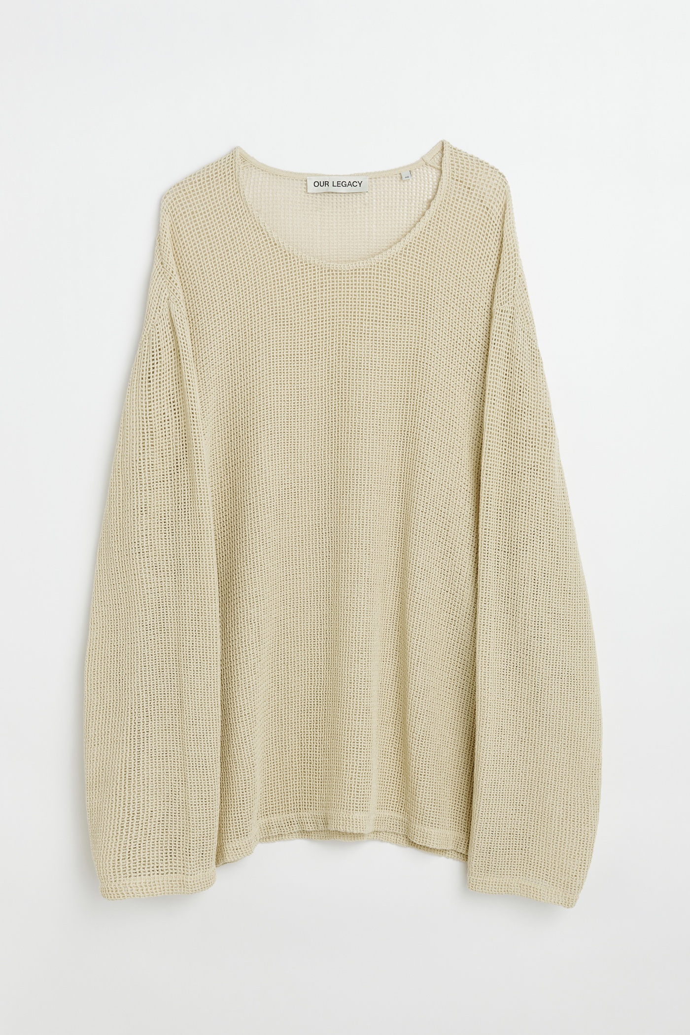 トップス OUR LEGACY DOUBLE LOCK U-NECK sand 50 Our Legacy Double Lock U-Neck Metallic Sand Rustic Mesh