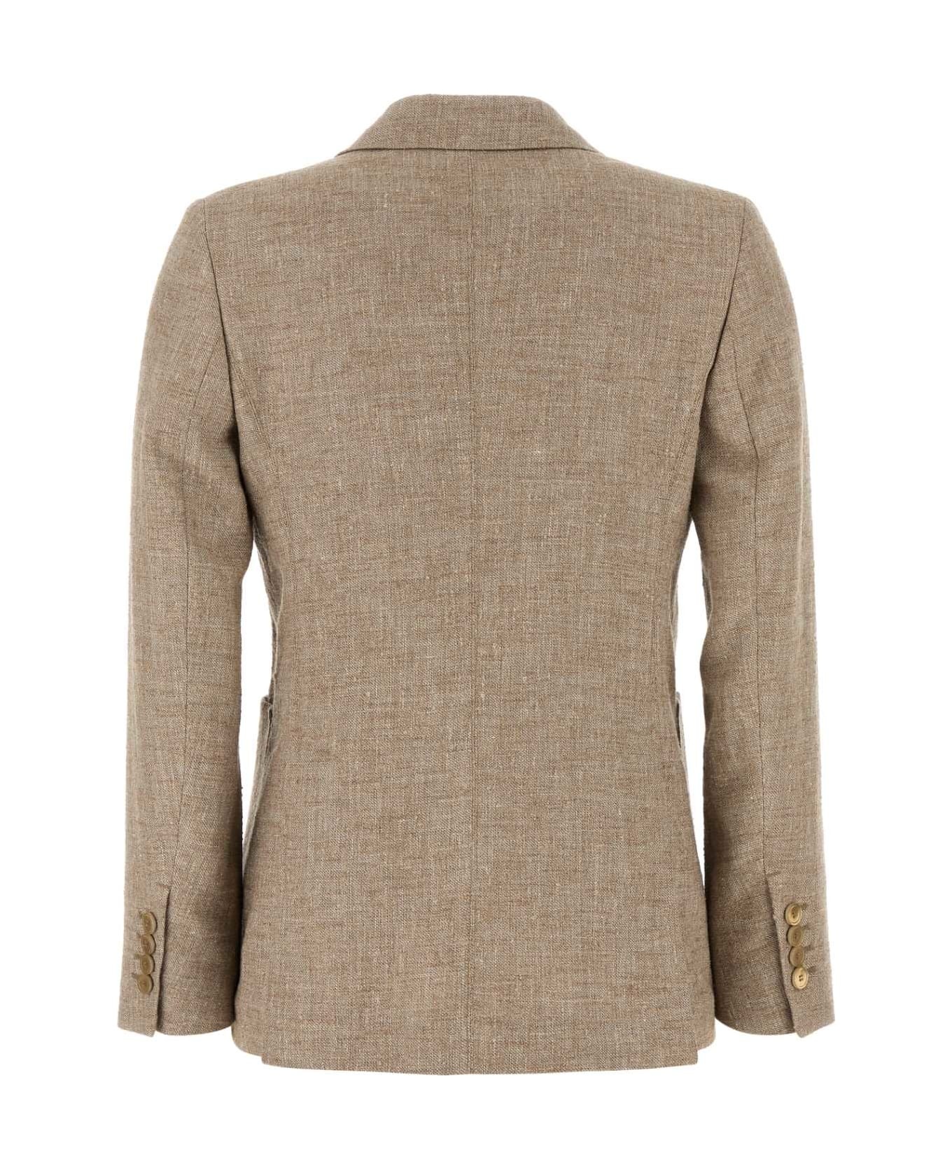 Cappuccino Linen Blend Targa Blazer - 2