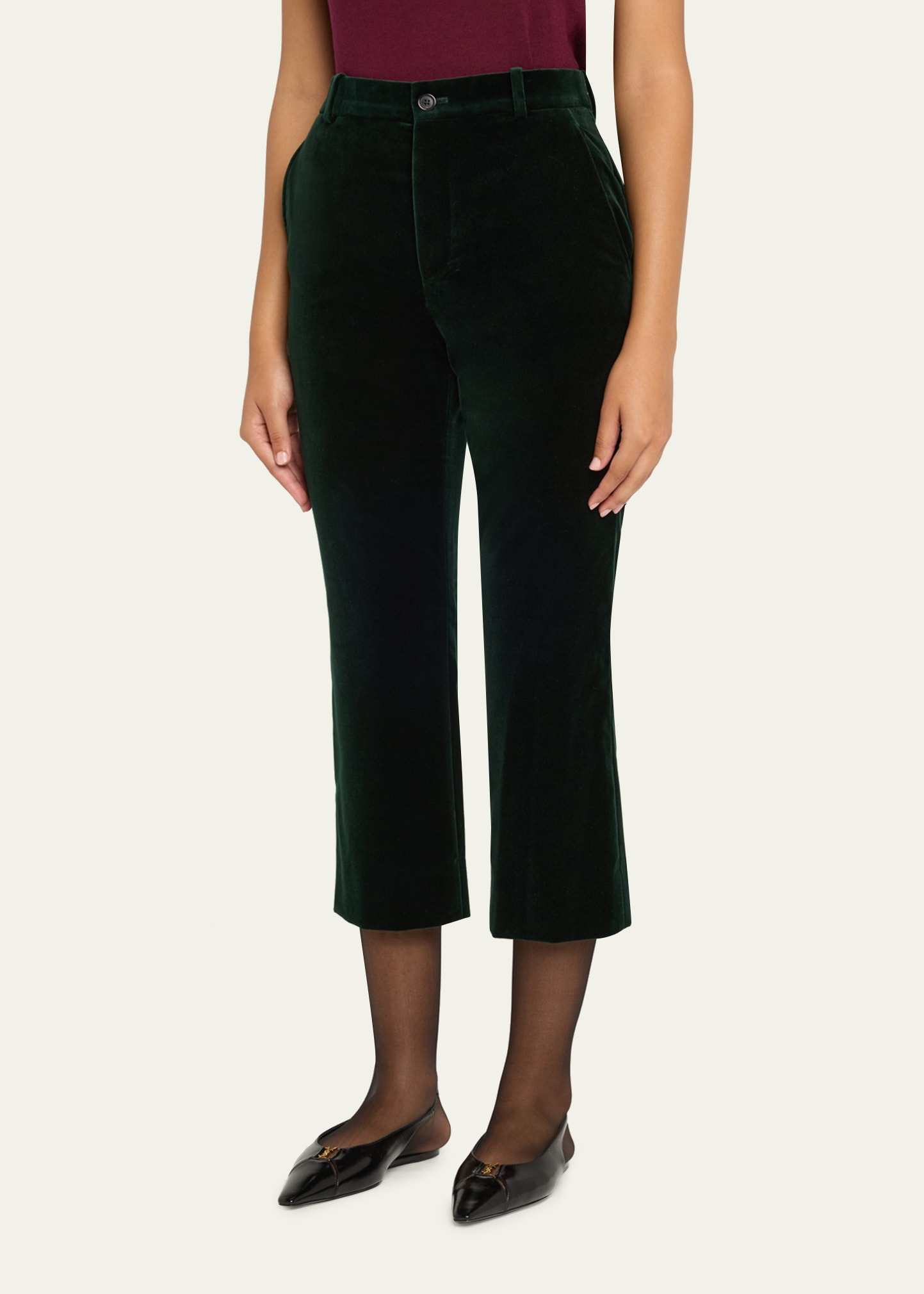 Velvet Flare Trousers - 4