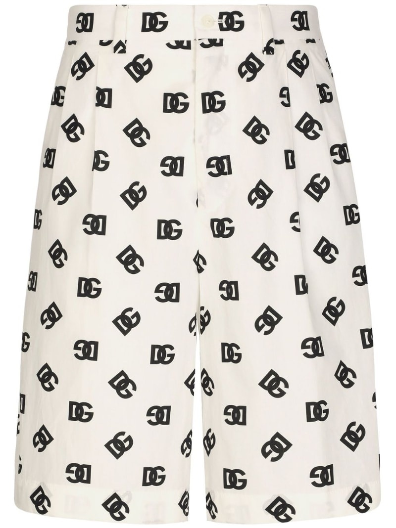 logo-print cotton shorts - 1