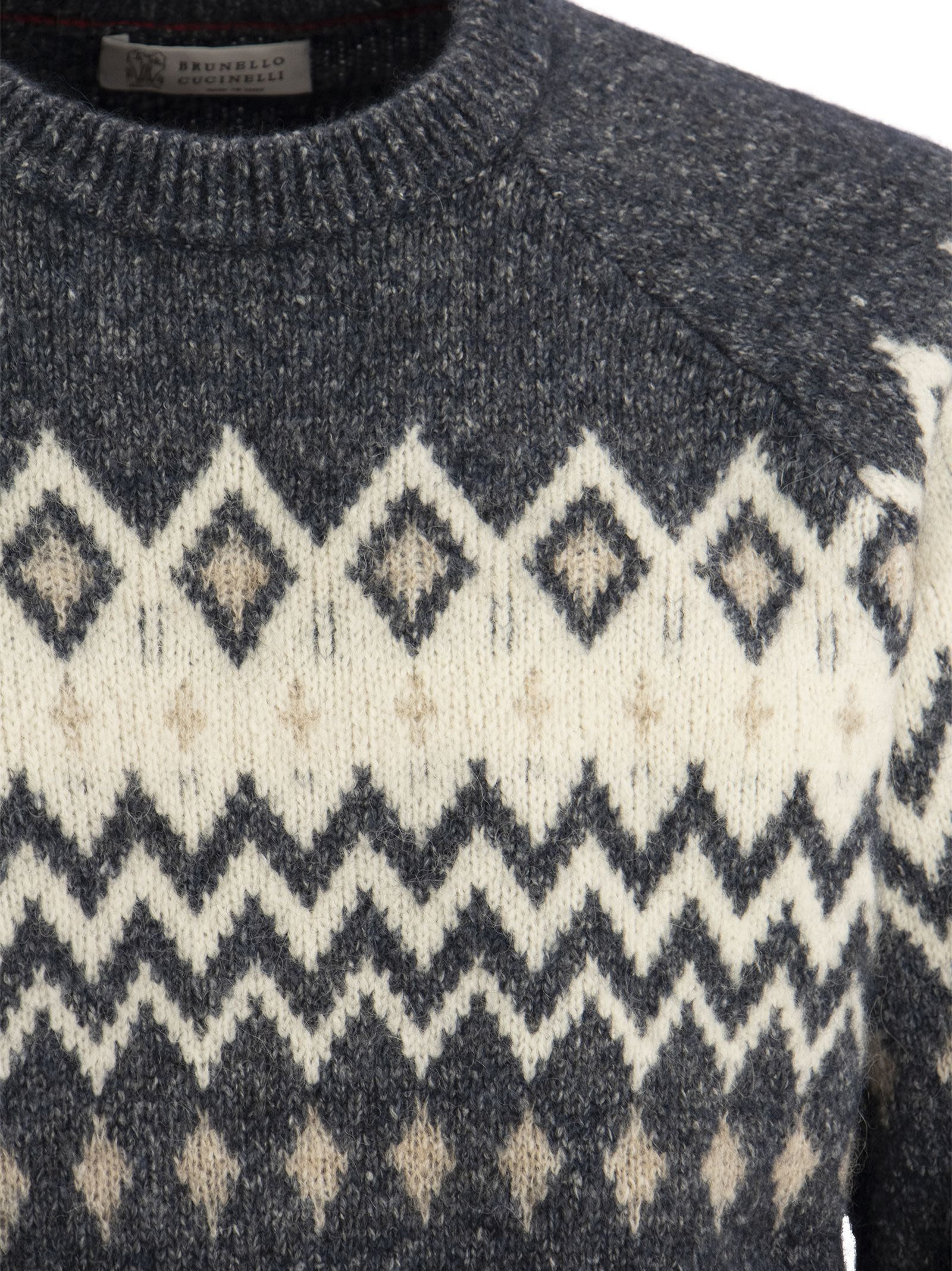 Brunello Cucinelli Men Icelandic Jacquard Buttoned Sweater In Alpaca, Cotton And Wool - 4