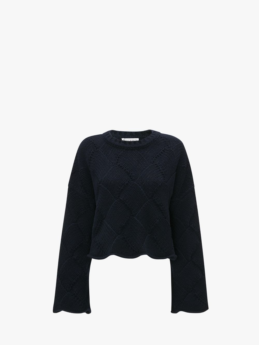 basket-weave cropped jumper - 1