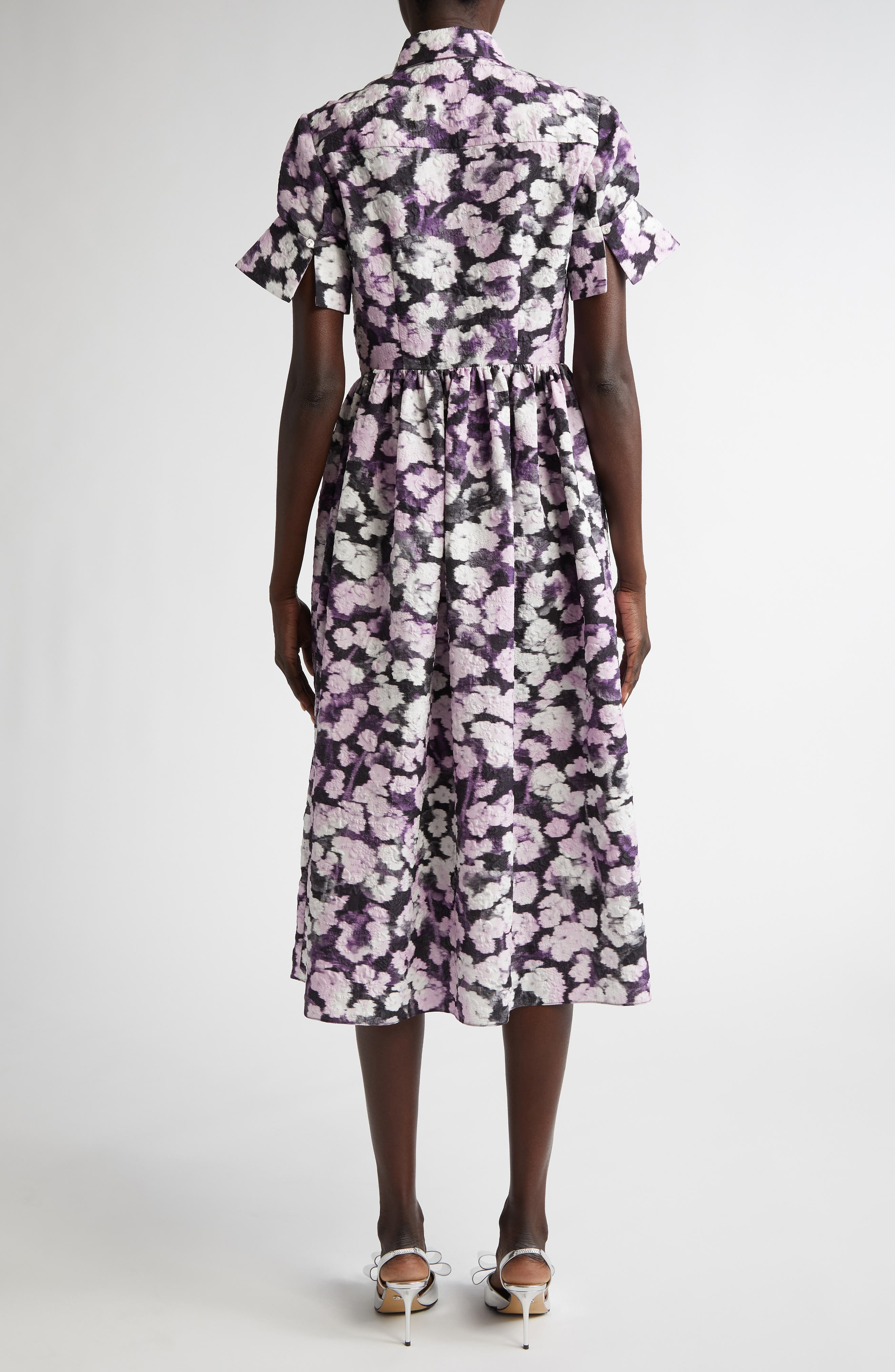 Erdem Floral Matelassé Shirtdress in Havelock Blossom Lilac at Nordstrom - 2