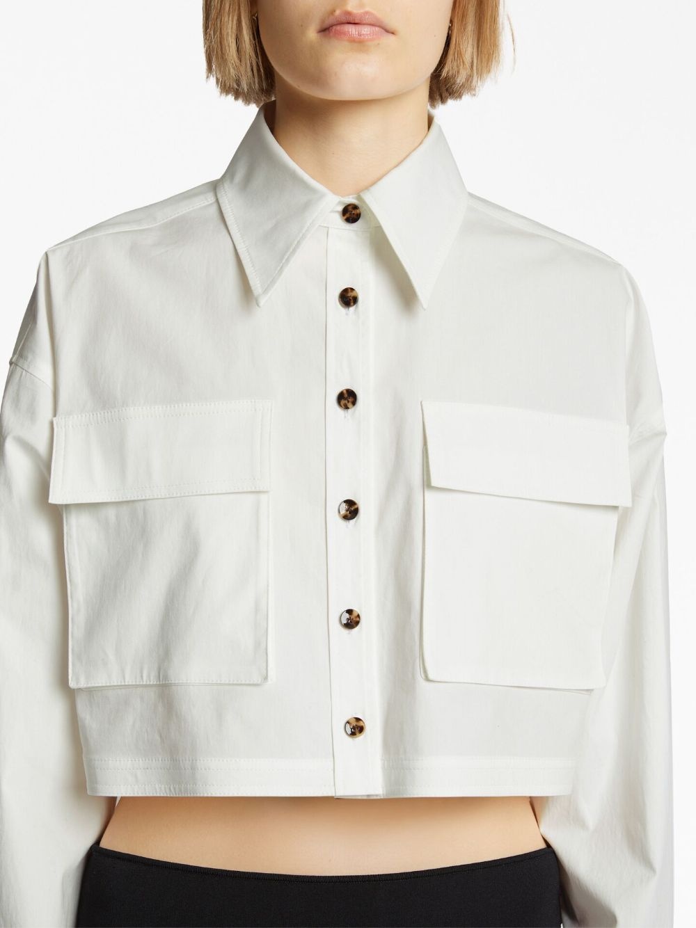 poplin cropped shirt - 6