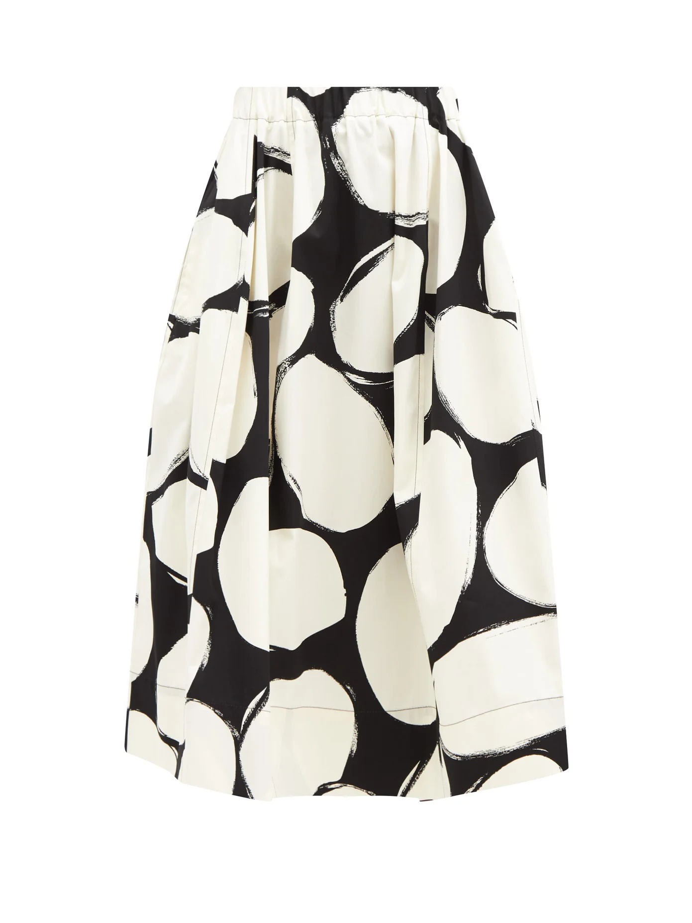 Oval-print A-line crepe skirt - 1