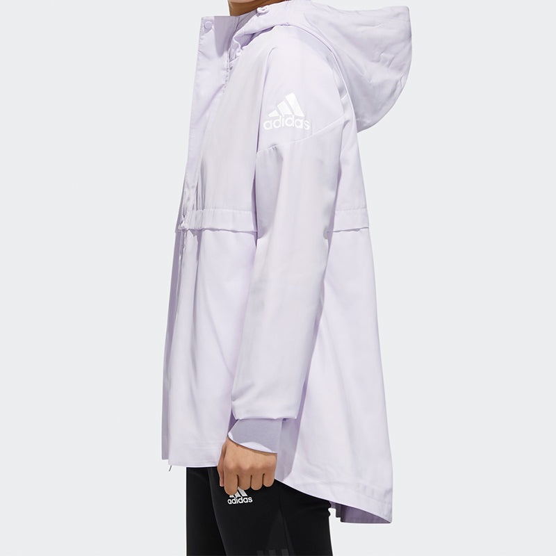 (WMNS) adidas Wb Logo Printing Hooded Jacket Purple FM9258 - 5
