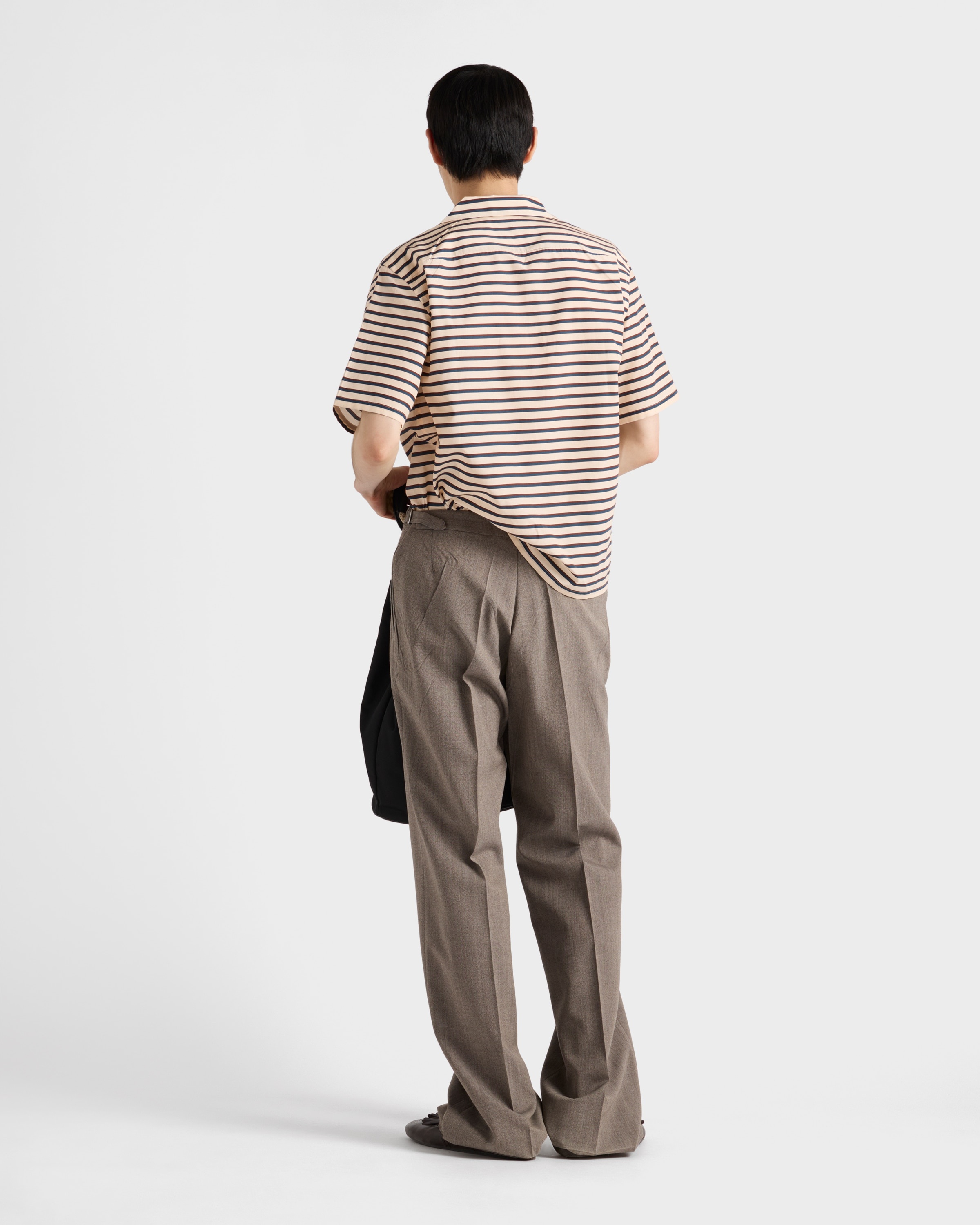 Striped cotton and silk bowling shirt - 5
