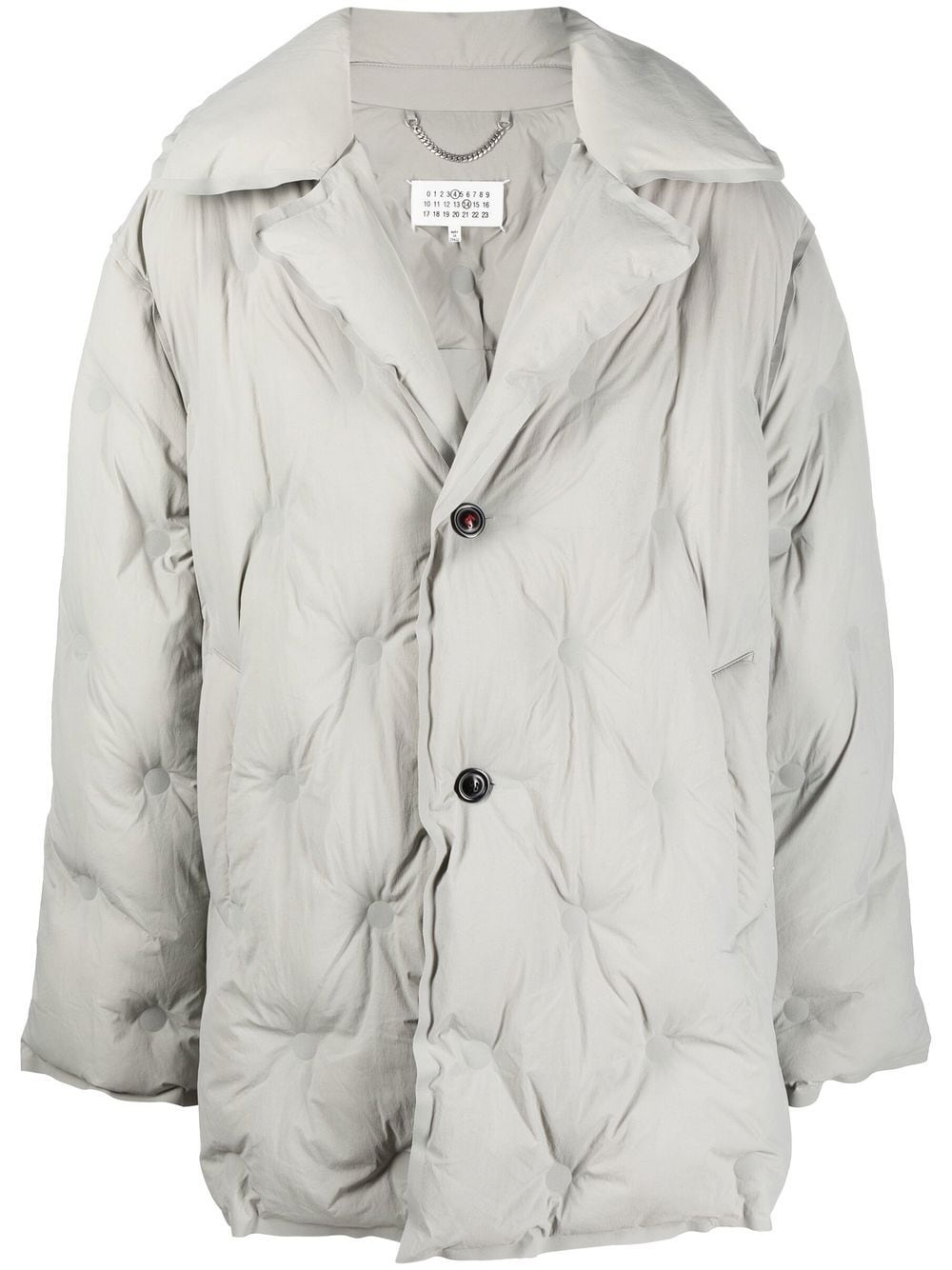 embossed-detail padded coat - 1