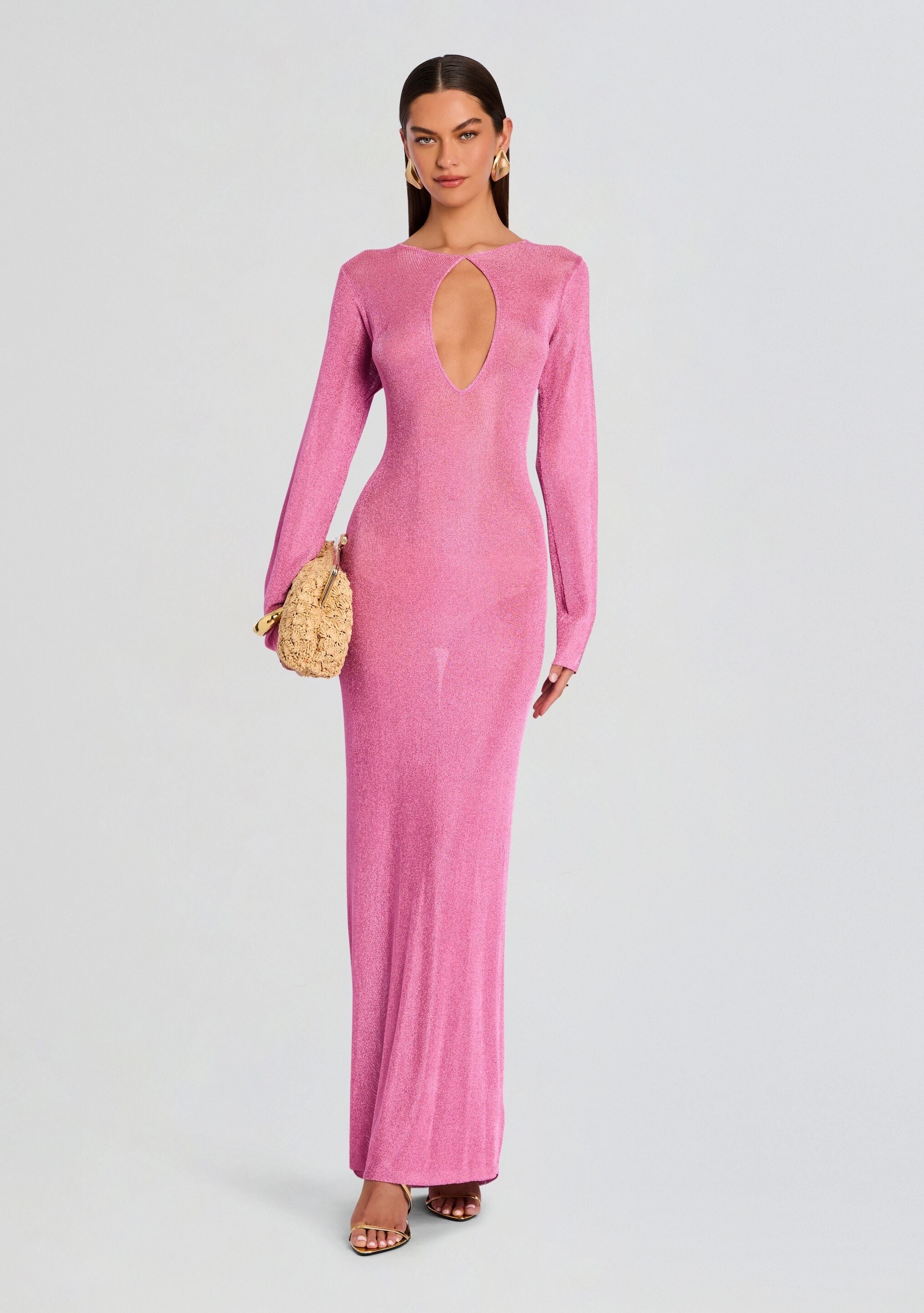 CARMEL METALLIC KNIT MAXI DRESS - 5