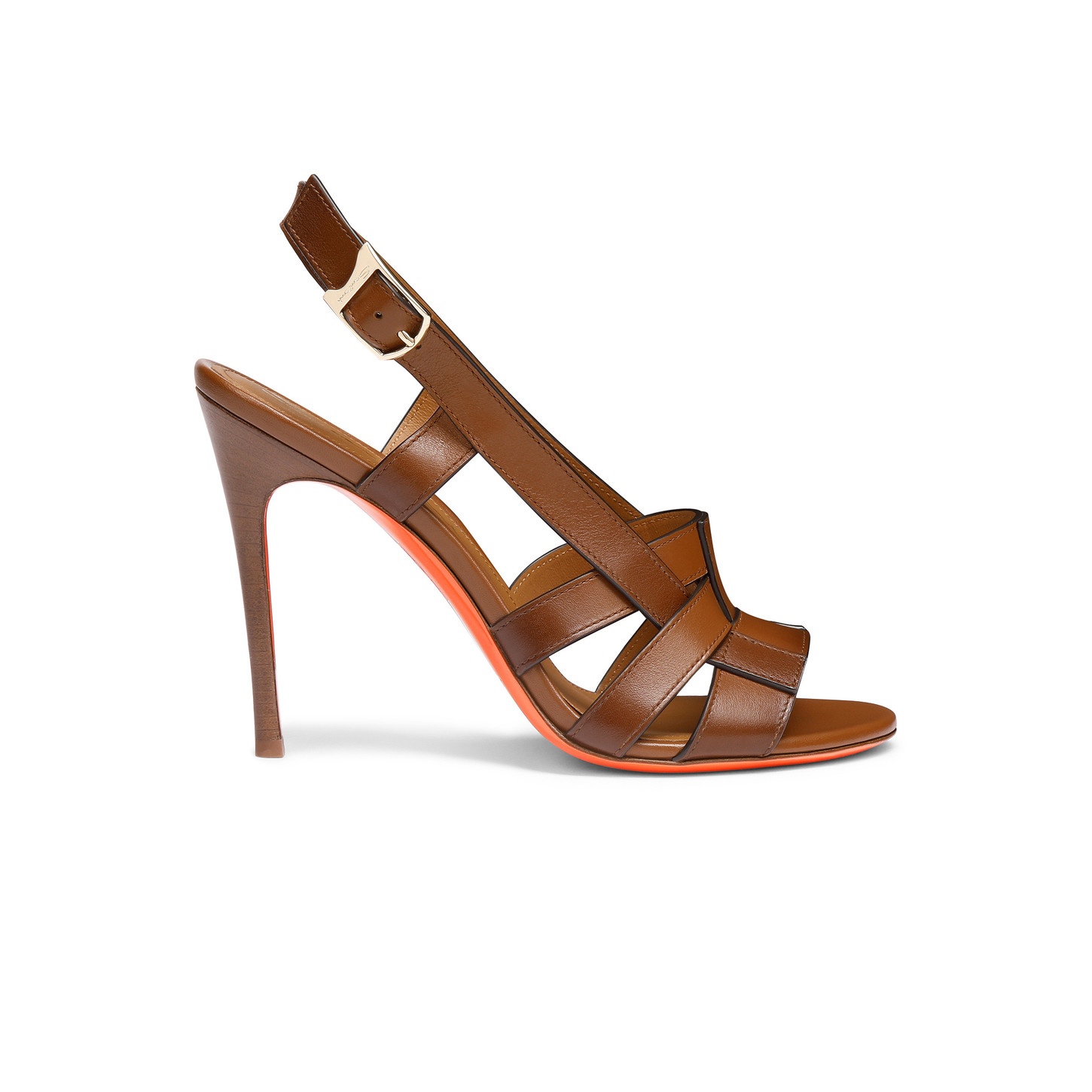 Women's brown leather high-heel Beyond sandal - 1