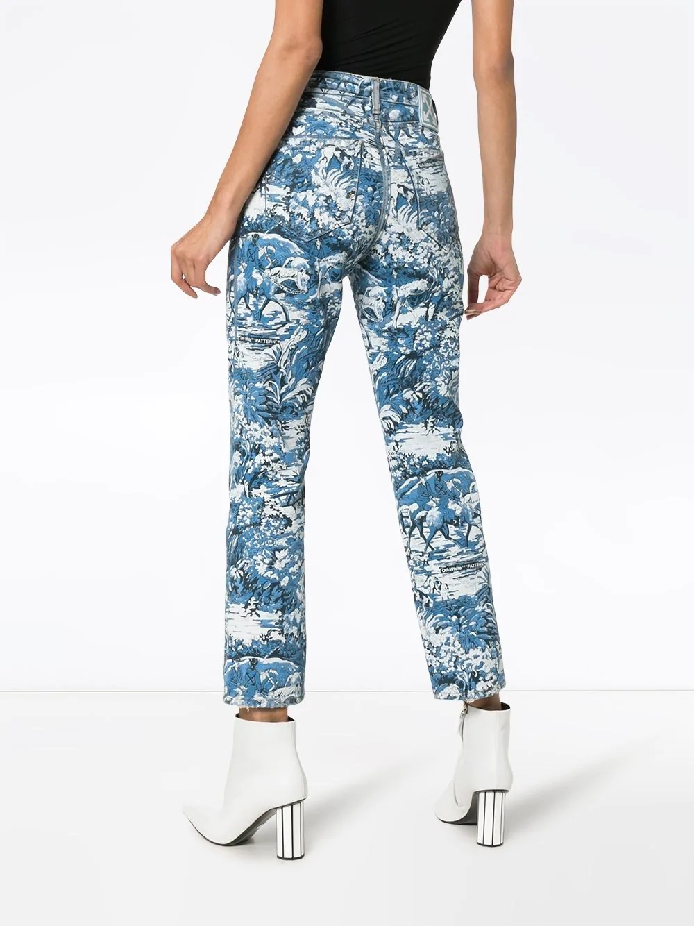 floral-print straight-leg jeans - 4