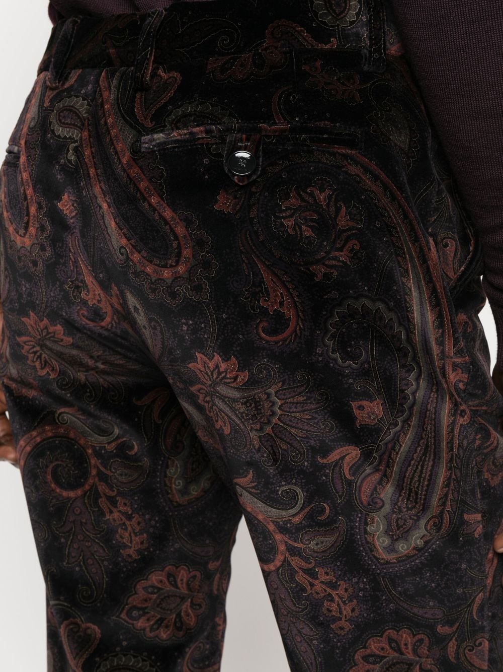 paisley-print velvet trousers - 5