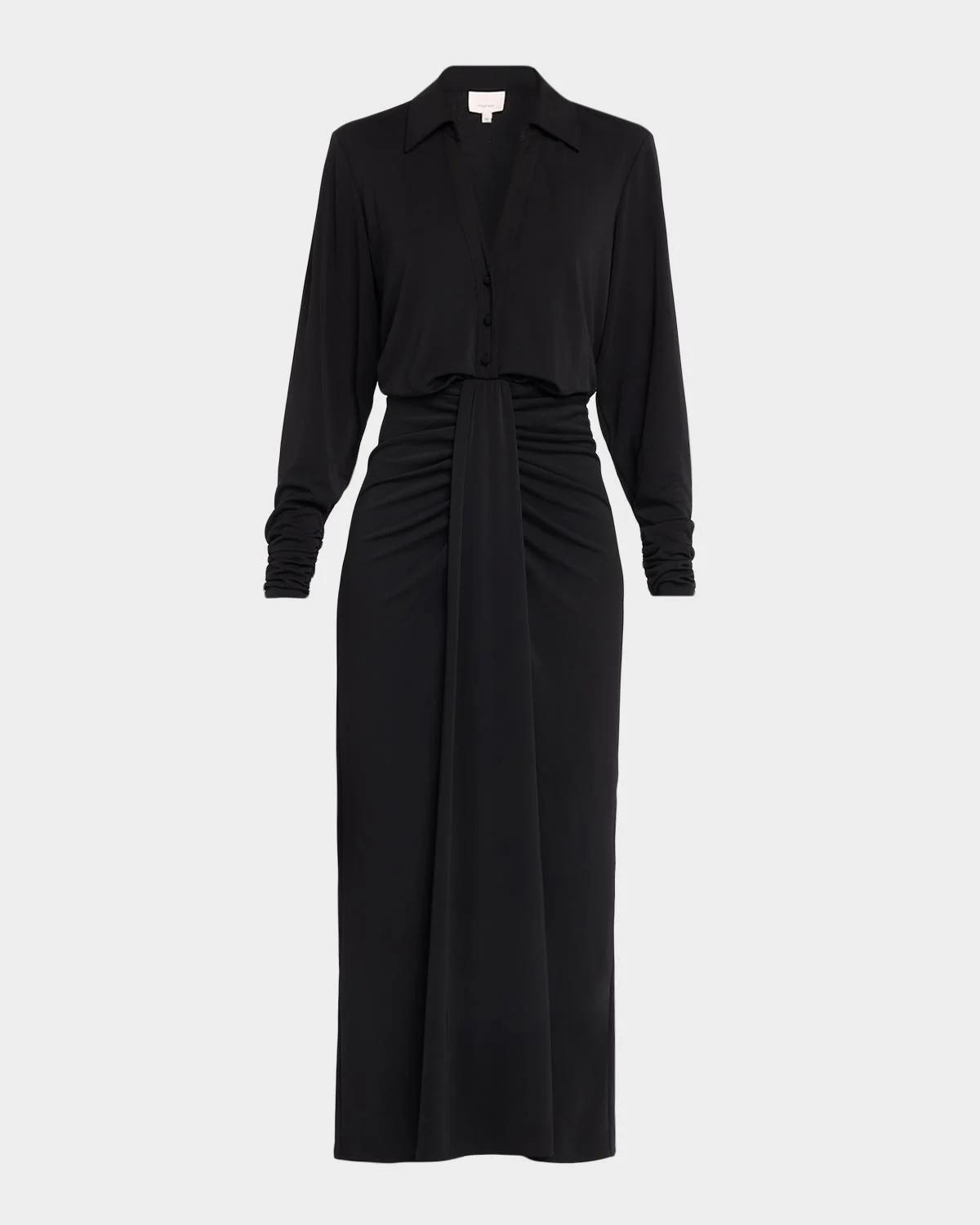 Seferina Draped Long-Sleeve Jersey Dress - 1