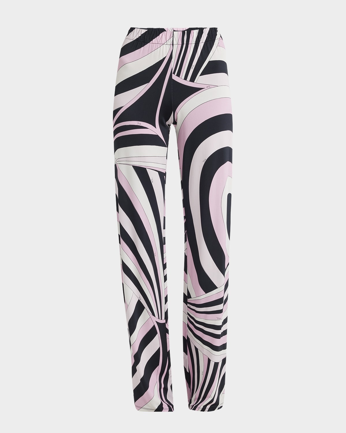 Iride-Print Straight-Leg Pull-On Trousers - 1