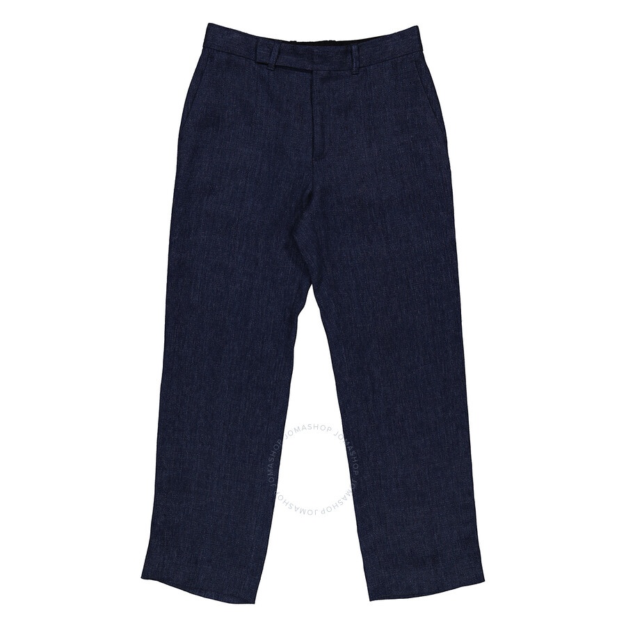 Chloe Ladies Deep Ocean Cropped Tailored Linen Pants - 5