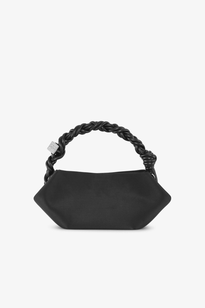 BLACK SATIN MINI GANNI BOU BAG 3