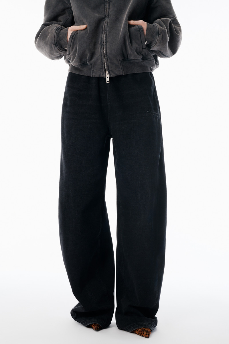 Black Brushed Denim Sweatpant 3