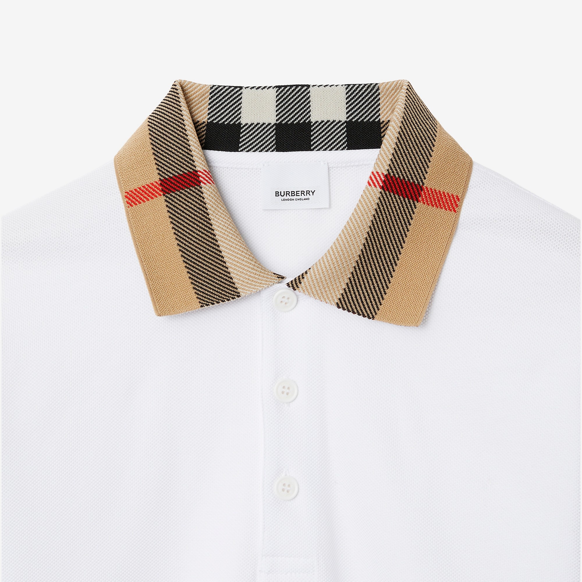 Check Collar Cotton Polo Shirt - 6