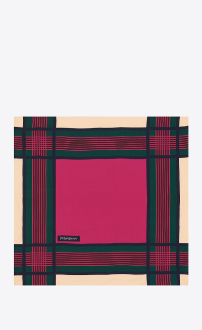 SAINT LAURENT square scarf in silk twill outlook