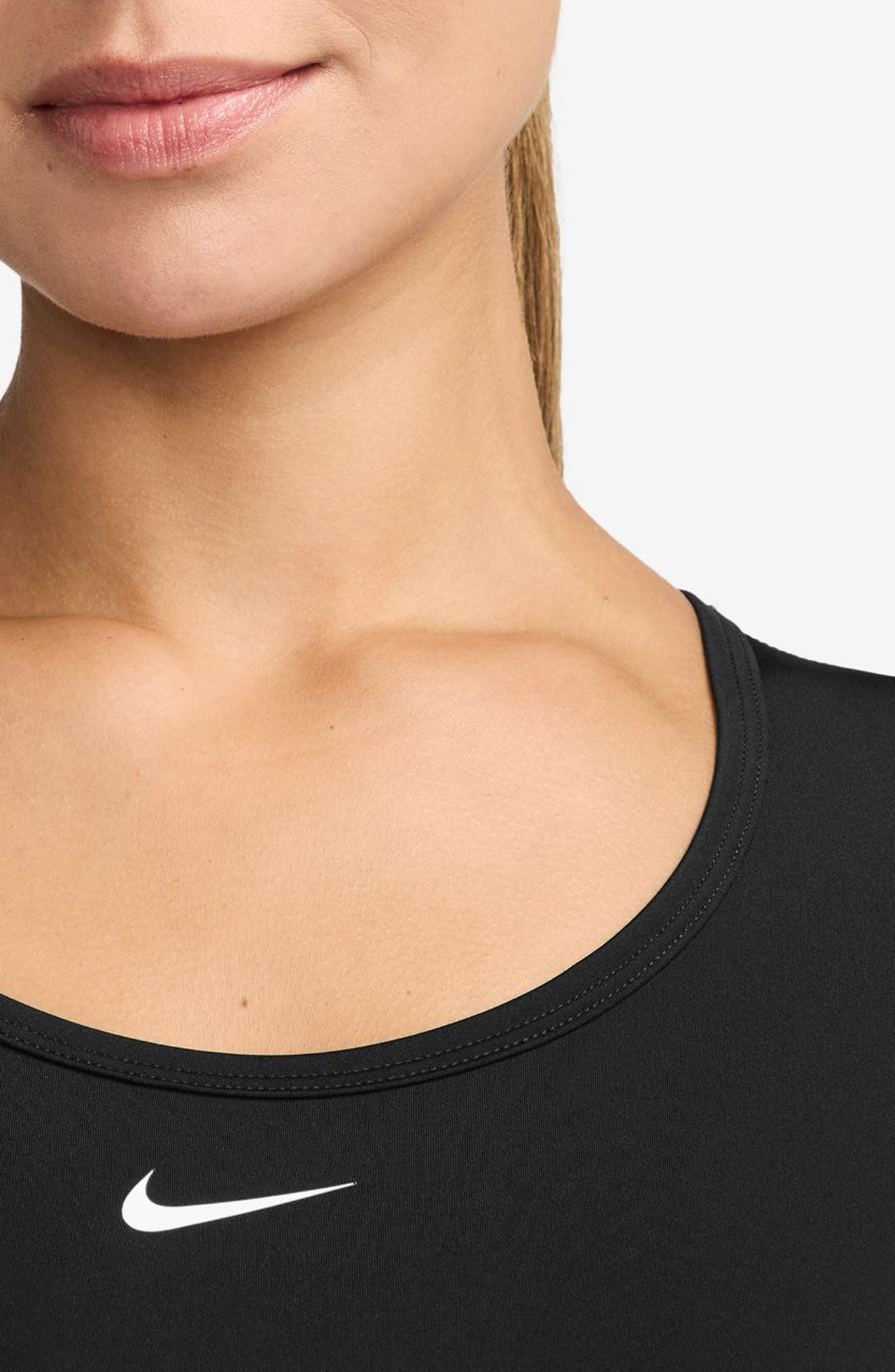 Nike Pro Dri-FIT Long Sleeve Crop T-Shirt in Black/Anthracite/White at Nordstrom - 3