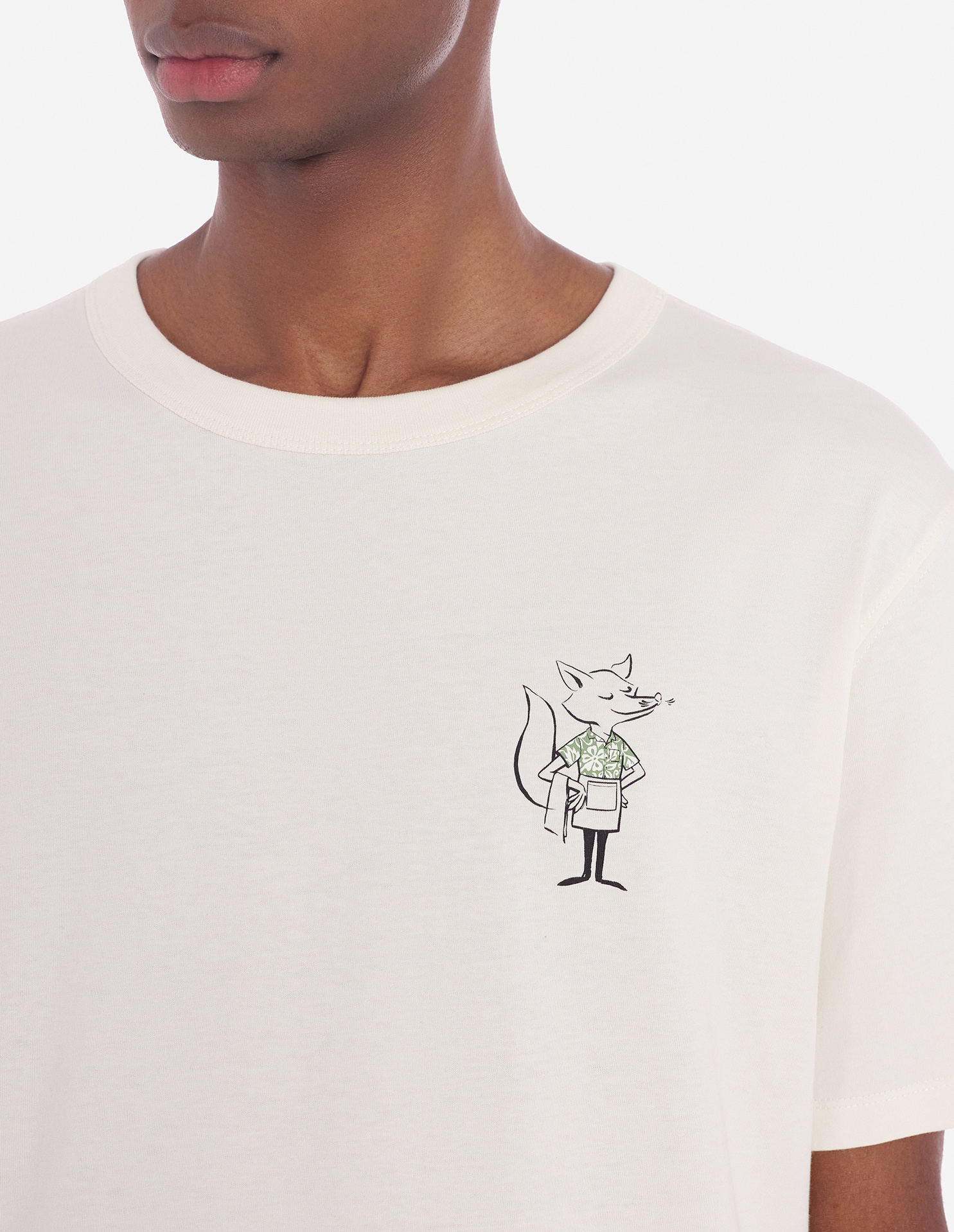 CAFE KITSUNE HAWAIIAN DRESSED FOX RELAX TEE SHIRT - 8