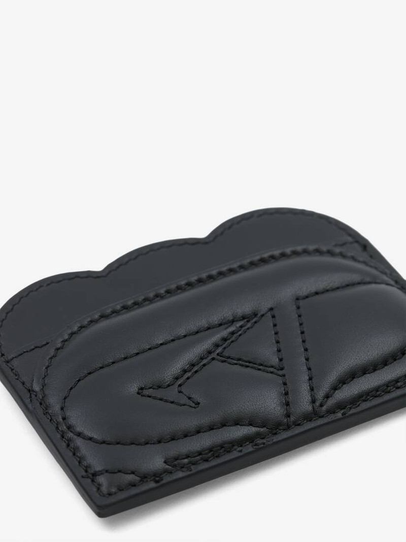 Alexander McQueen Women's Seal Logo Card Holder in Black outlook