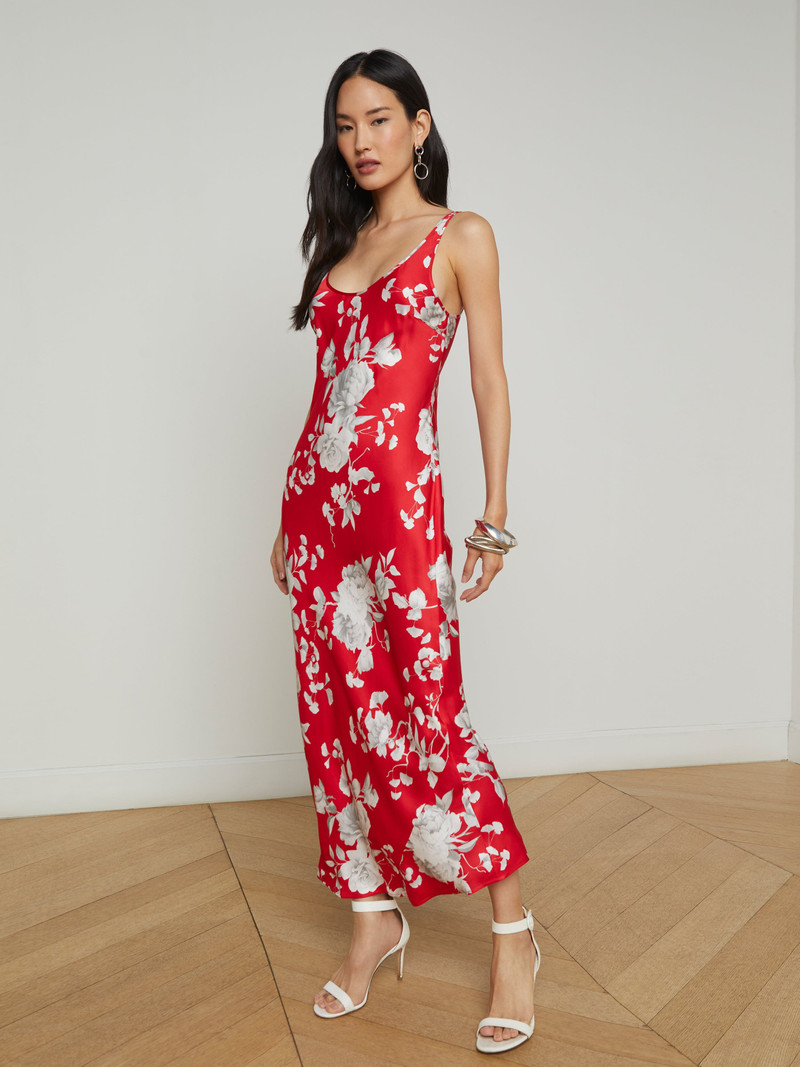 L'AGENCE Akiya Satin Maxi Dress - S61120IKU-RIIB | REVERSIBLE