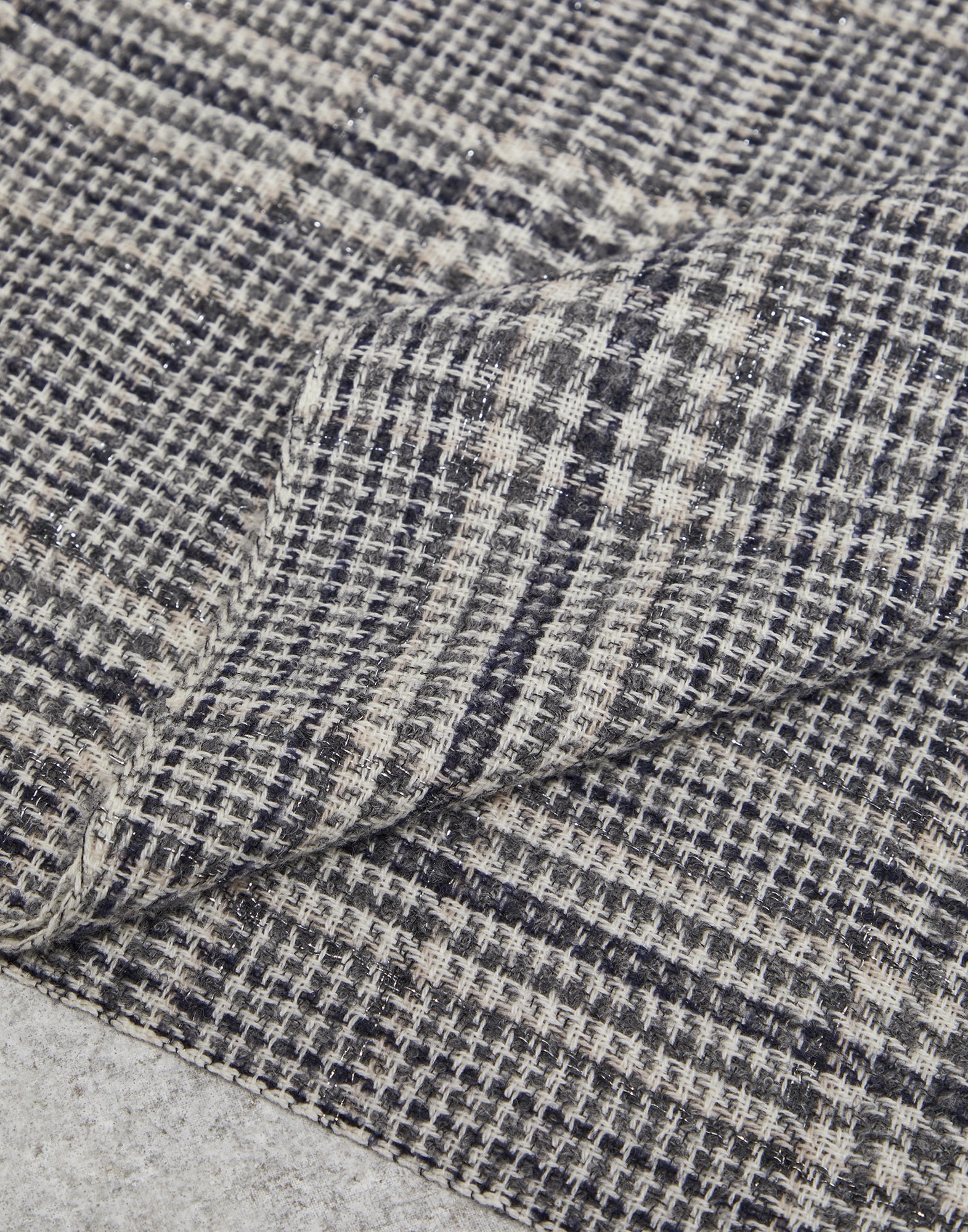 Sparkling Prince of Wales scarf in cashmere, virgin wool and mohair - 3