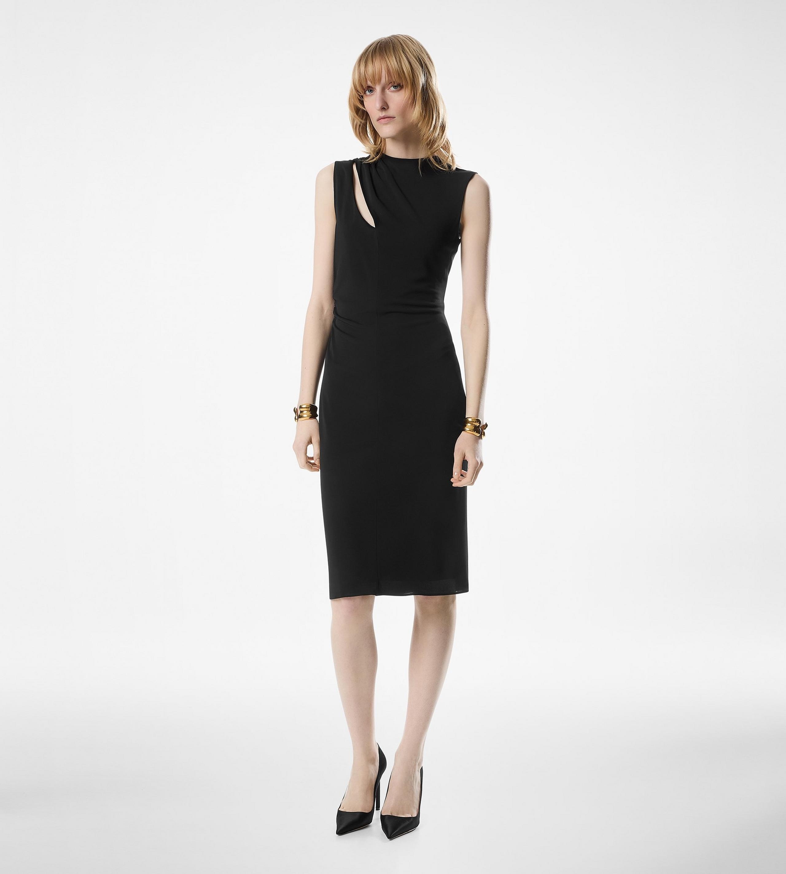 COCKTAIL DRESS WITH CUT OUT AND SCARF DETAIL - 3