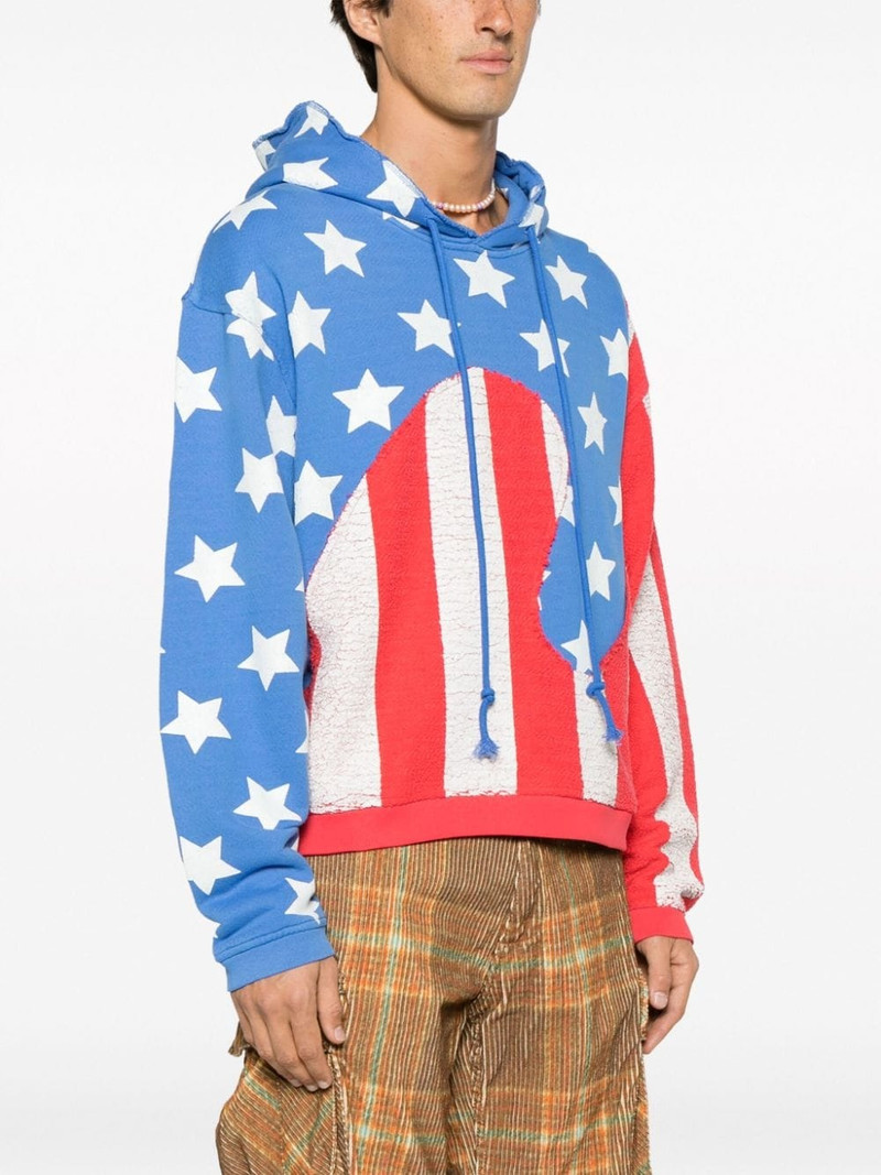 ERL flag-print cotton hoodie outlook