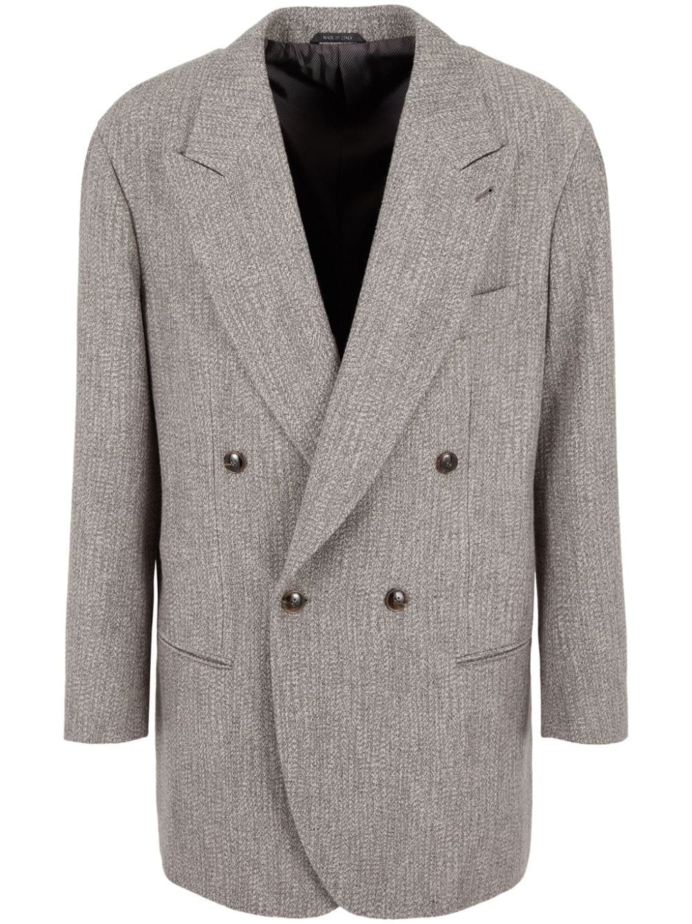 double-breasted textured blazer - 1