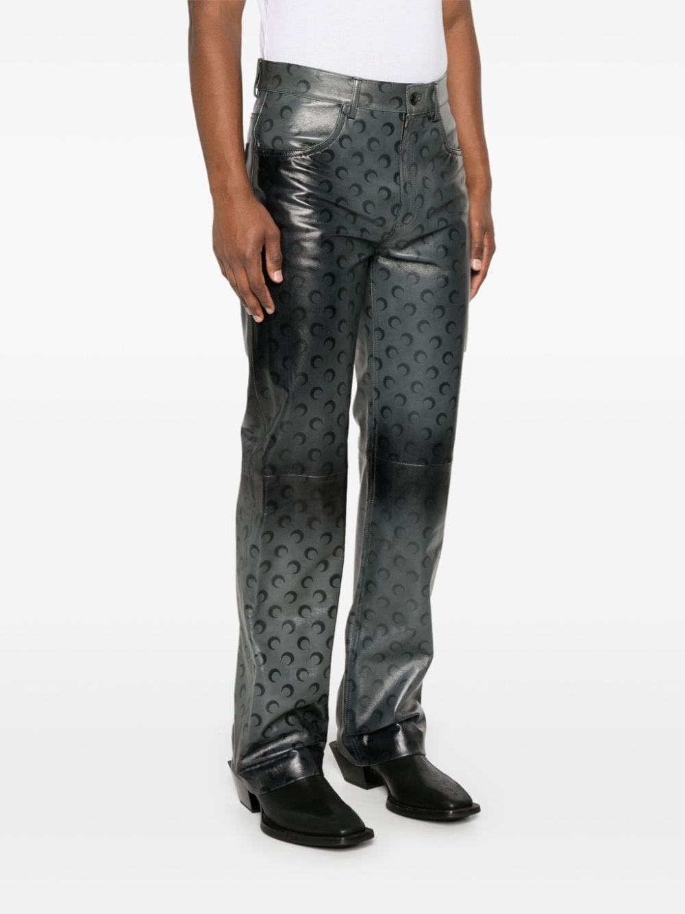 Crescent Moon-airbrushed trousers - 3