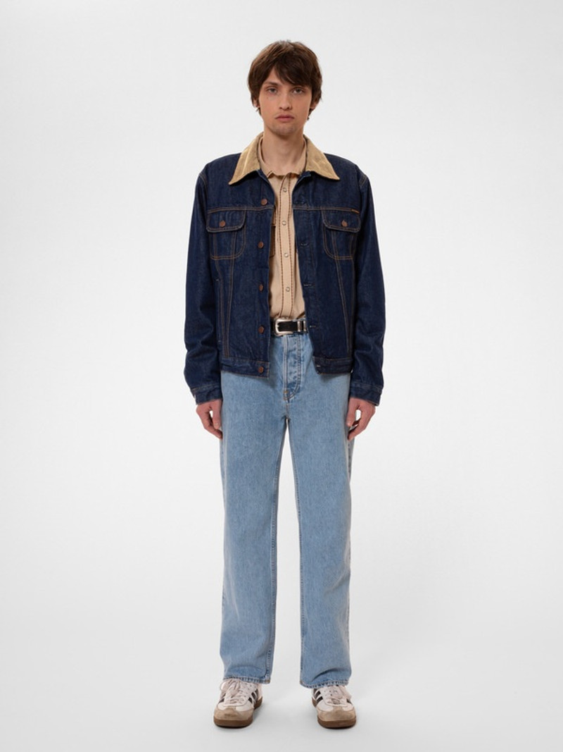 Nudie Jeans Johnny Thunder Denim Jacket Dark Blue outlook