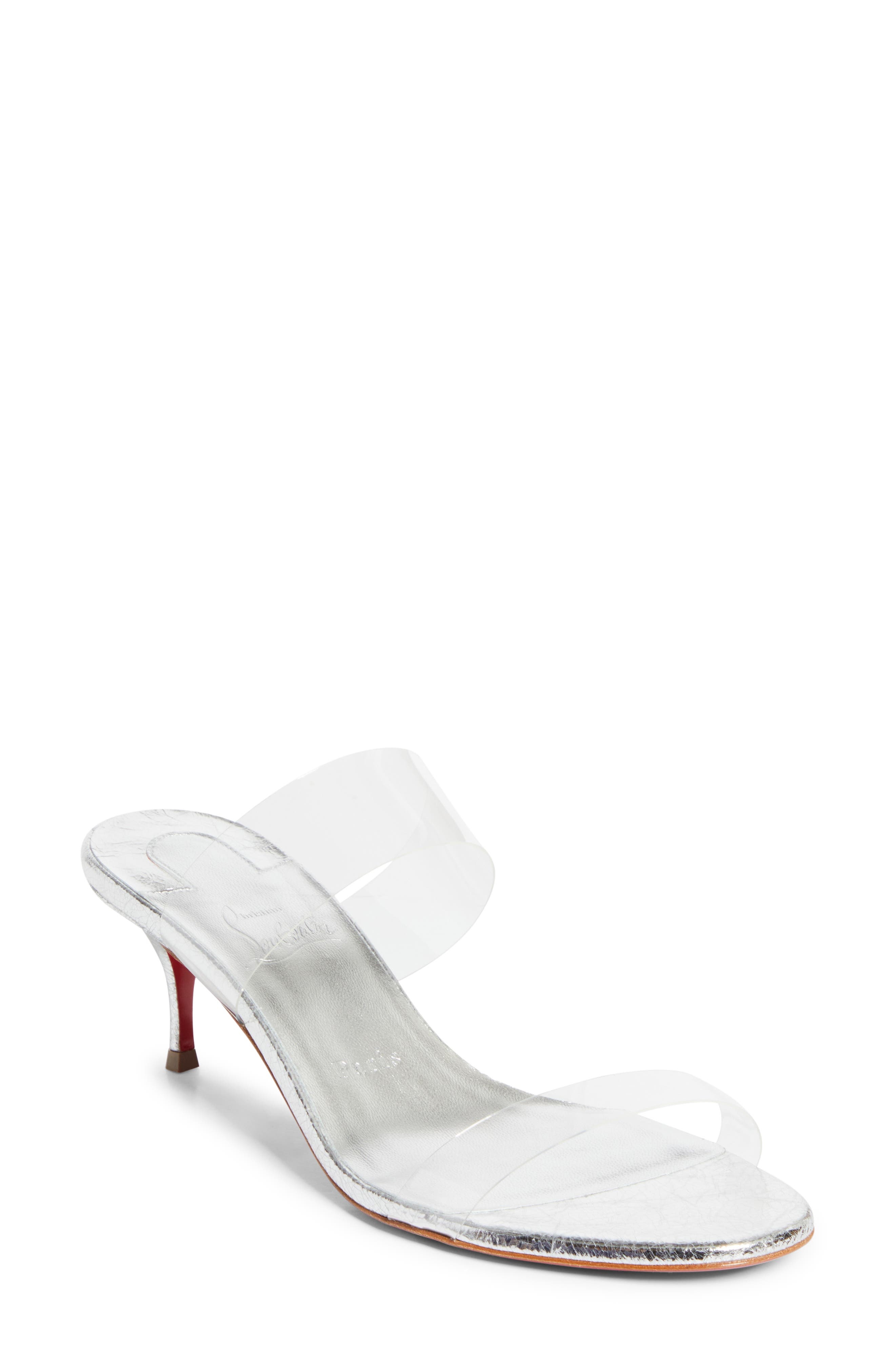 Christian Louboutin Just Nothing Sandal in Silver/Lin Silver at Nordstrom - 1