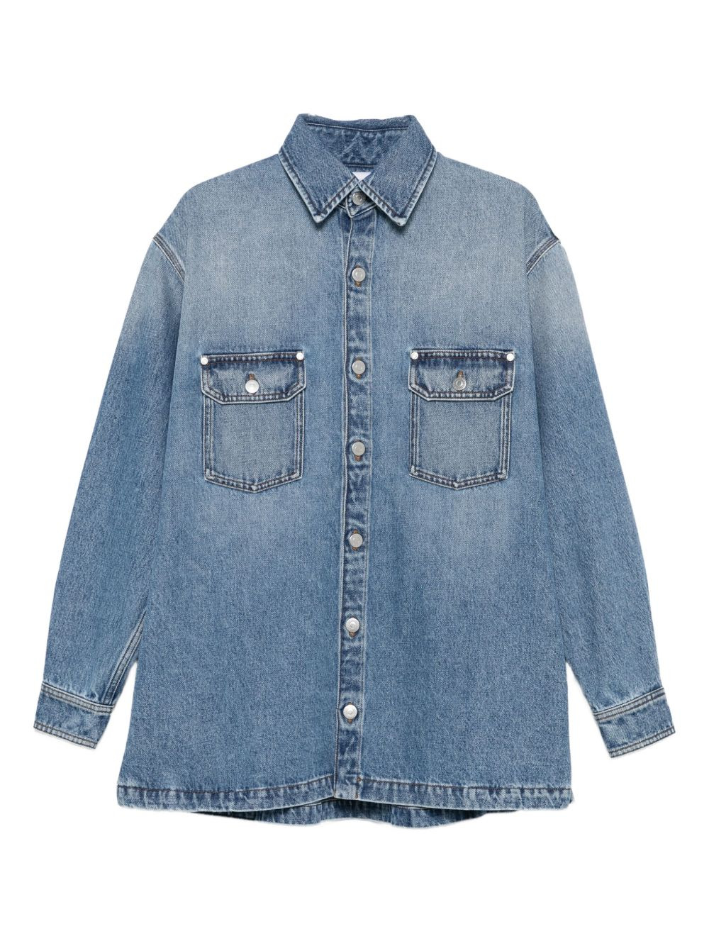 button-fastening flap-pocket shirt - 1