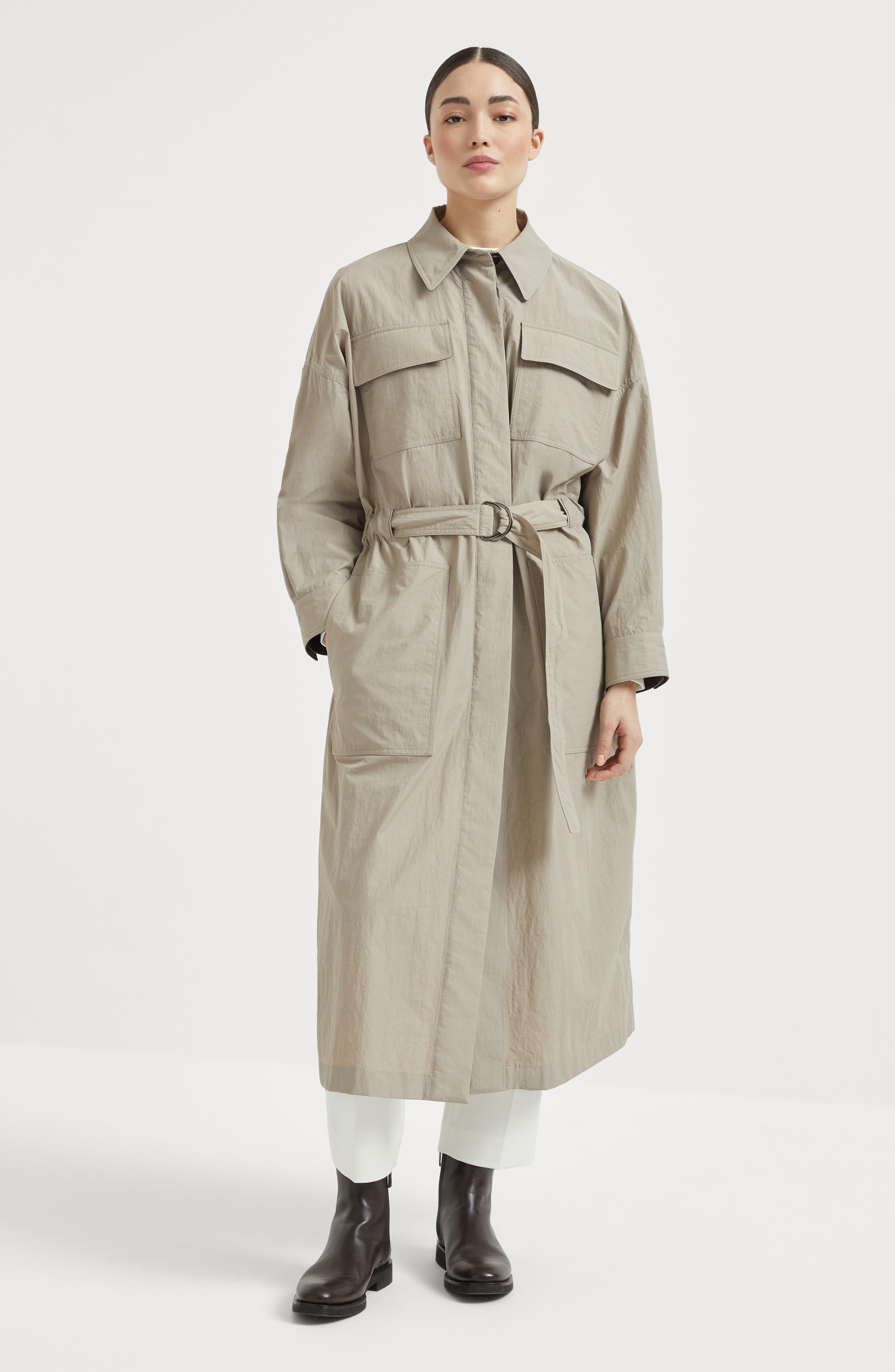 Brunello Cucinelli Trench coat with monili in Beige at Nordstrom - 2