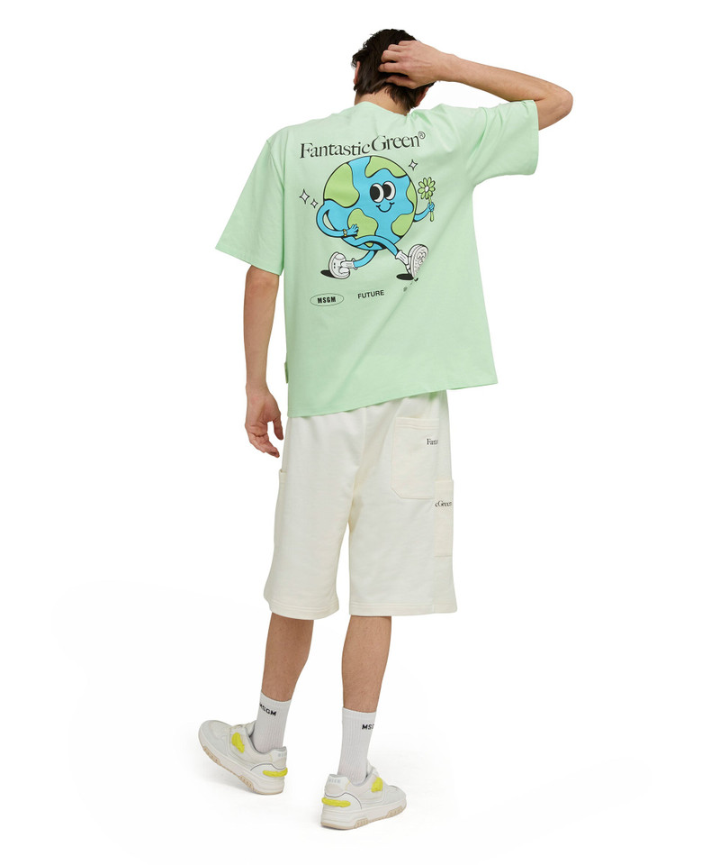 Organic cotton crewneck t-shirt from the MSGM Fantastic Green Capsule 1