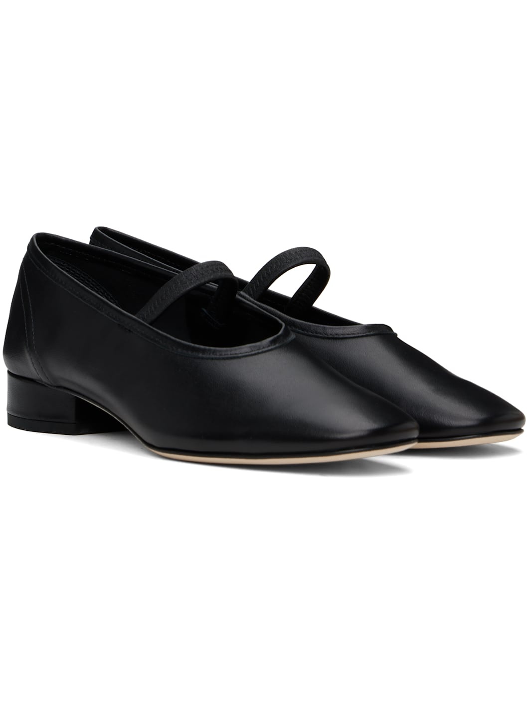 Black Pippa Leather Ballerina Flats - 4