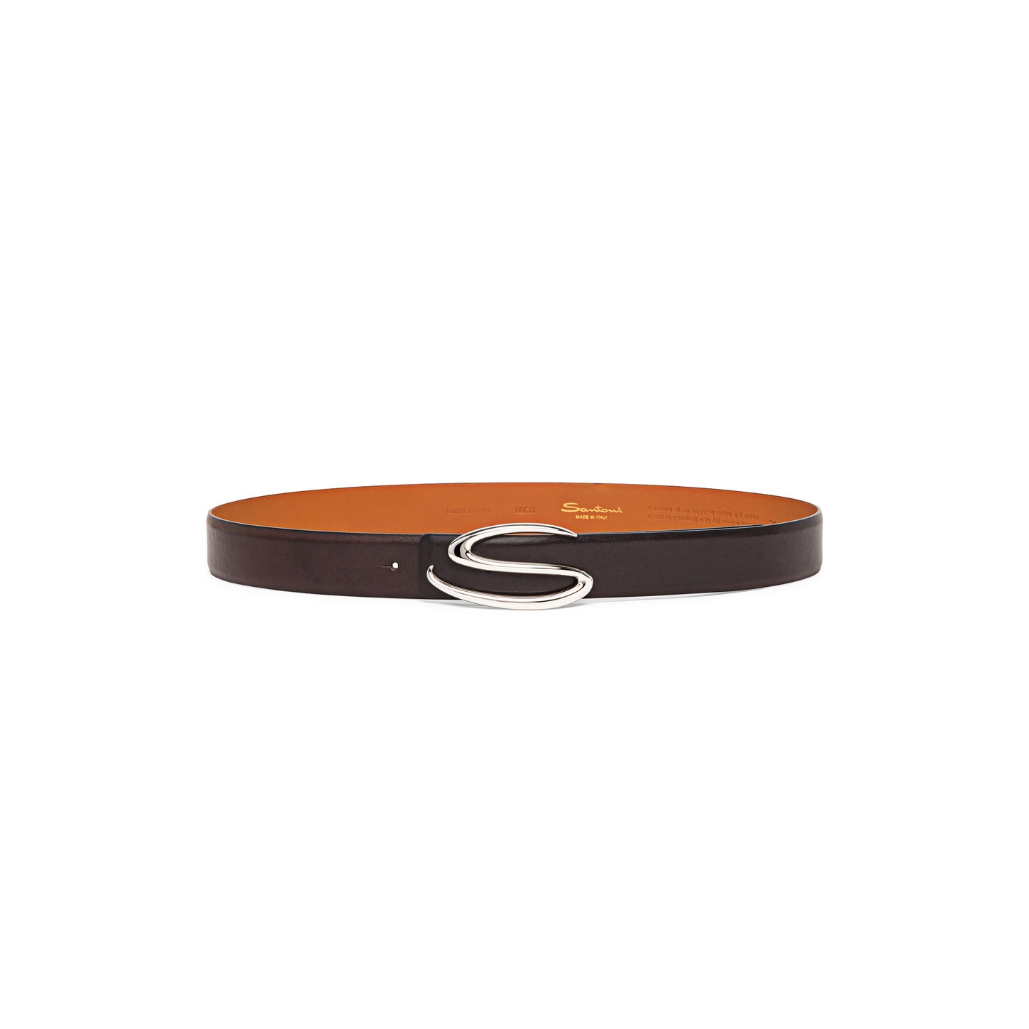 Brown leather belt strap - 3