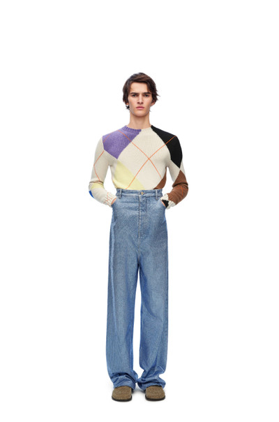 Loewe Cropped argyle sweater in cashmere outlook