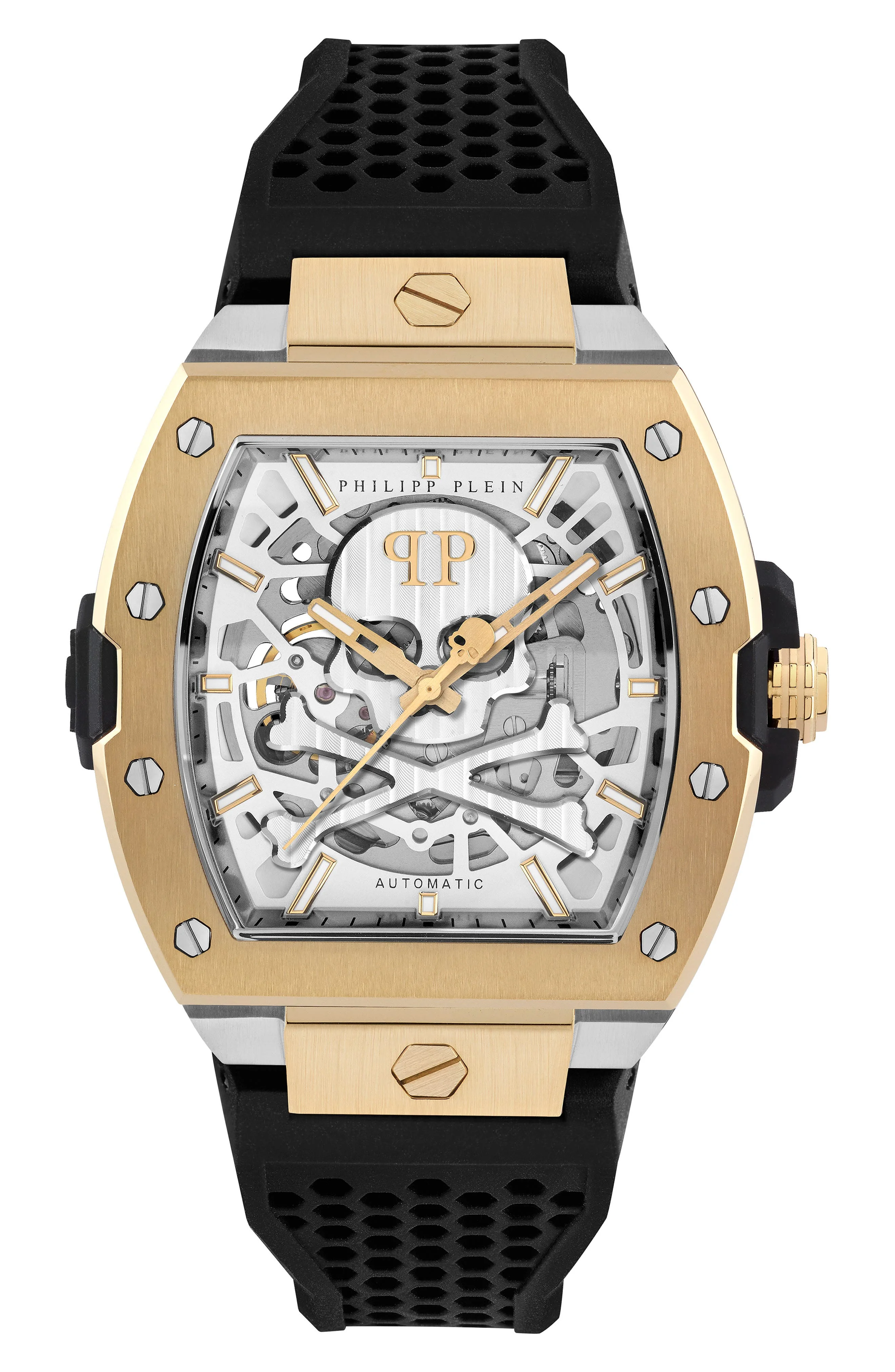 PHILIPP PLEIN The $keleton 2.0 Automatic Silicone Strap Watch, 44mm in Two Tone at Nordstrom - 1