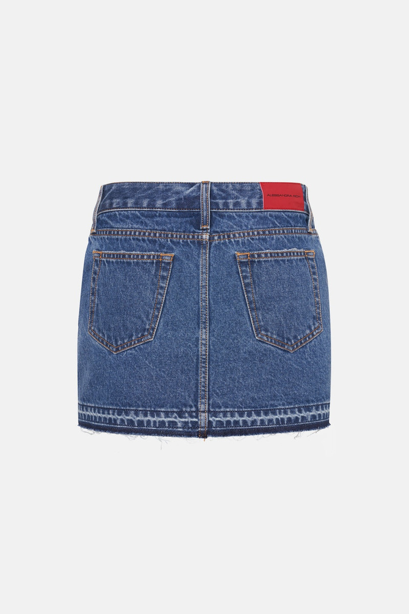 Alessandra Rich DENIM MINI SKIRT WITH HOTFIX outlook