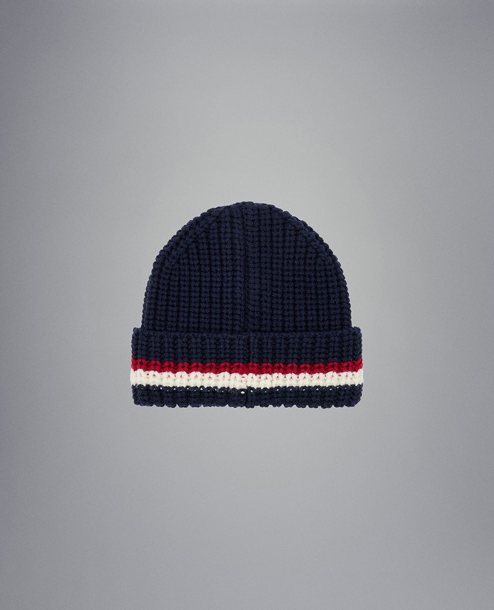 Ribbed wool beanie with iconic badge - 2