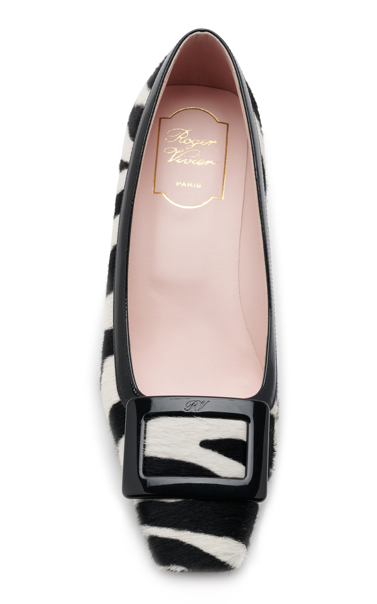 Belle Vivier Patent Leather-Trimmed Pony Hair Pumps animal - 3