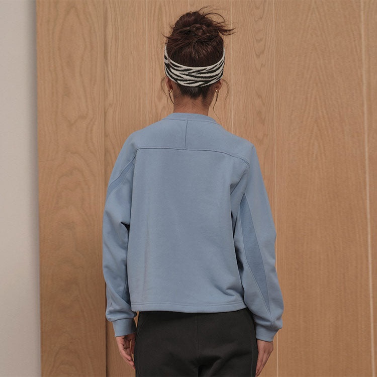 (WMNS) Reebok Round Neck Knitted Loose Casual Pullover Sweatshirt 'Blue' 23FRC304WGB4 - 4