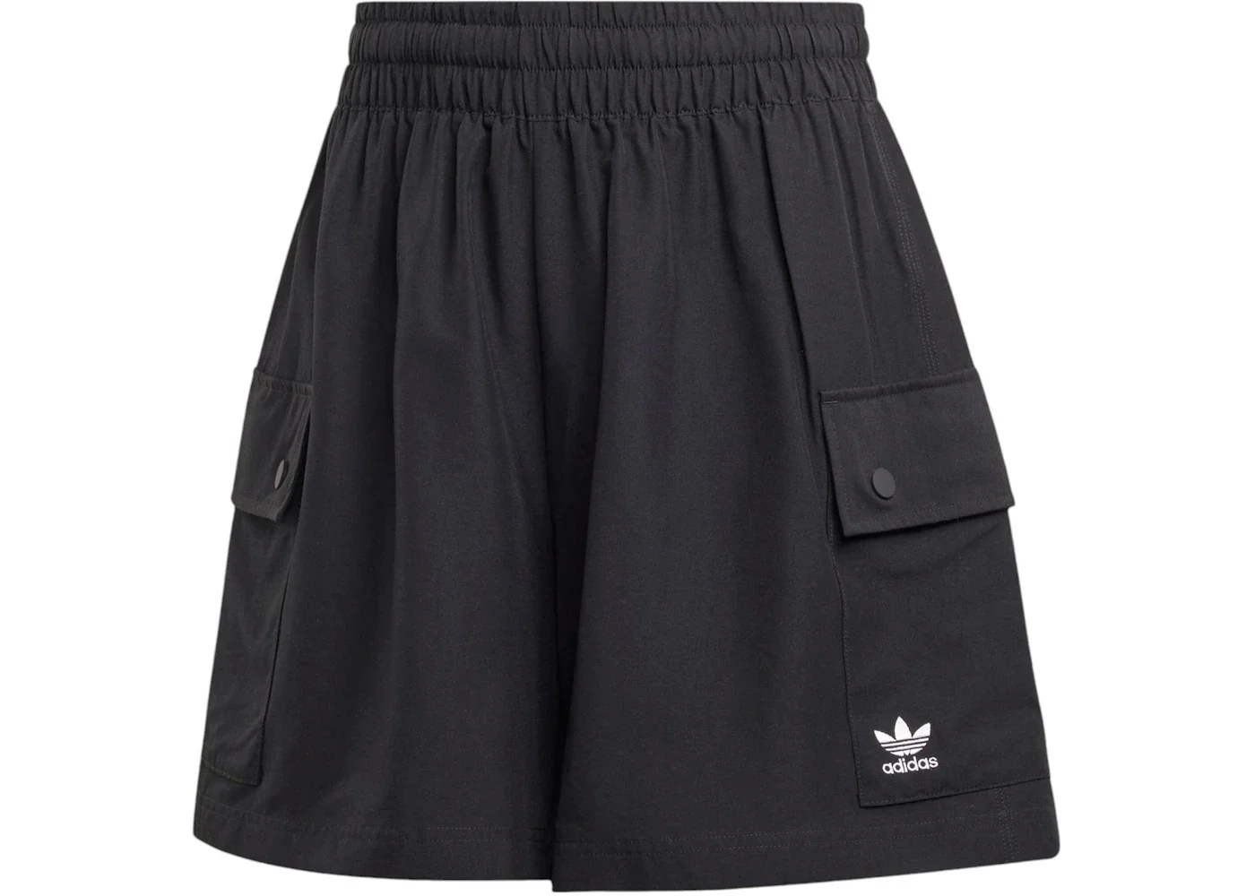 adidas Women's Essentials Woven High-Waist Cargo Shorts Black - 1